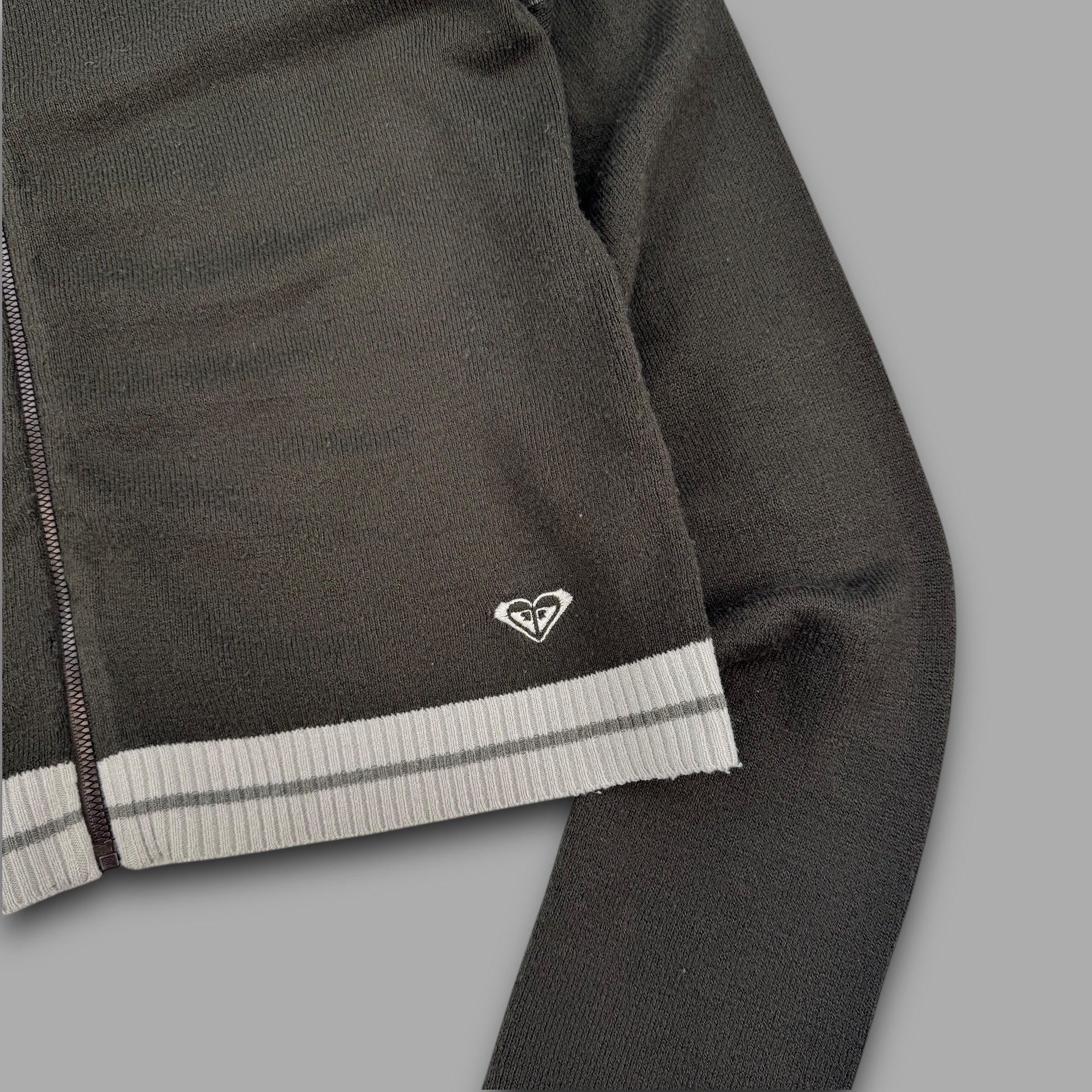 Quiksilver x roxy 2000's knitted cropped zip up track jacket (M) wms