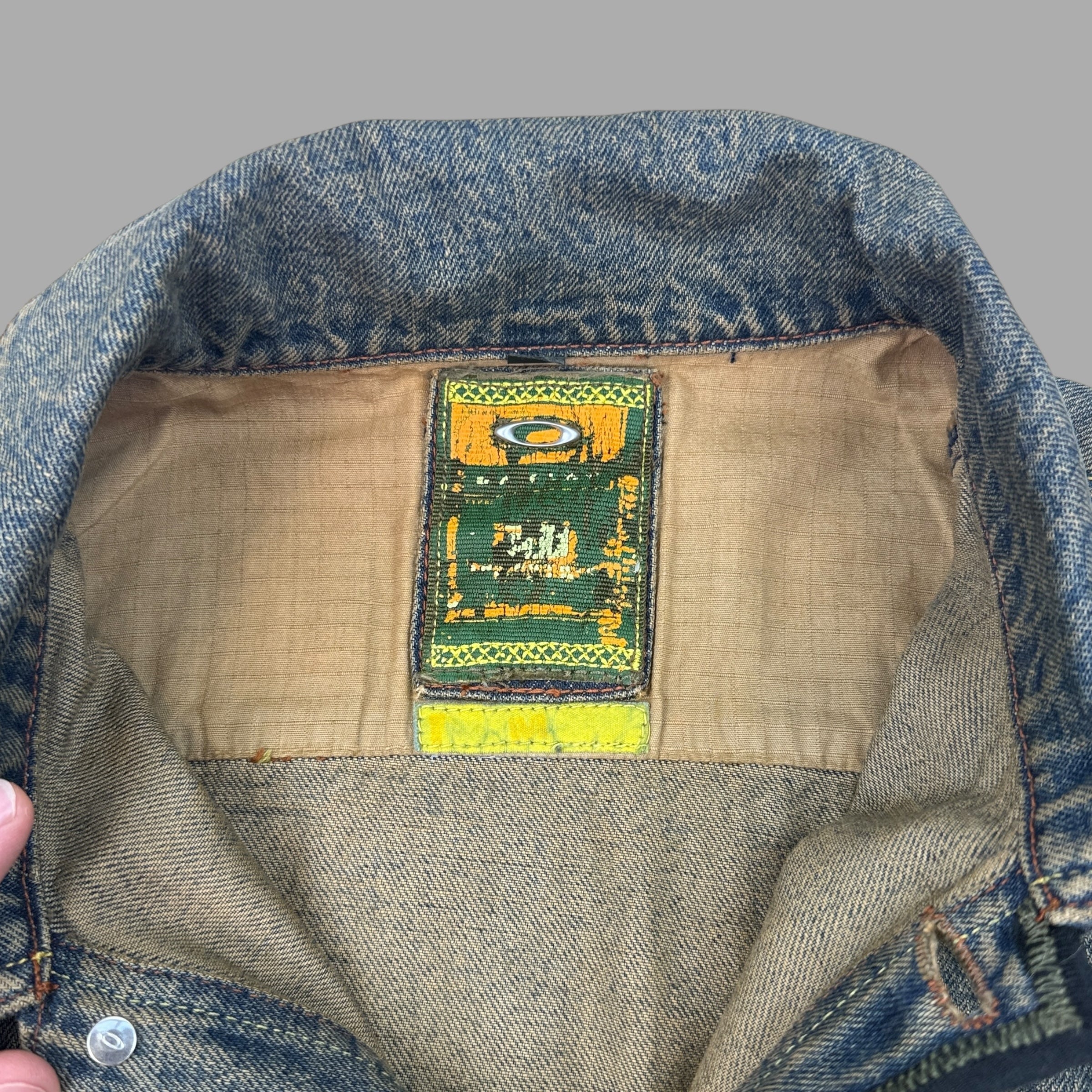 Oakley X-metal 2000's reinforced industrial denim salvage jacket (M)