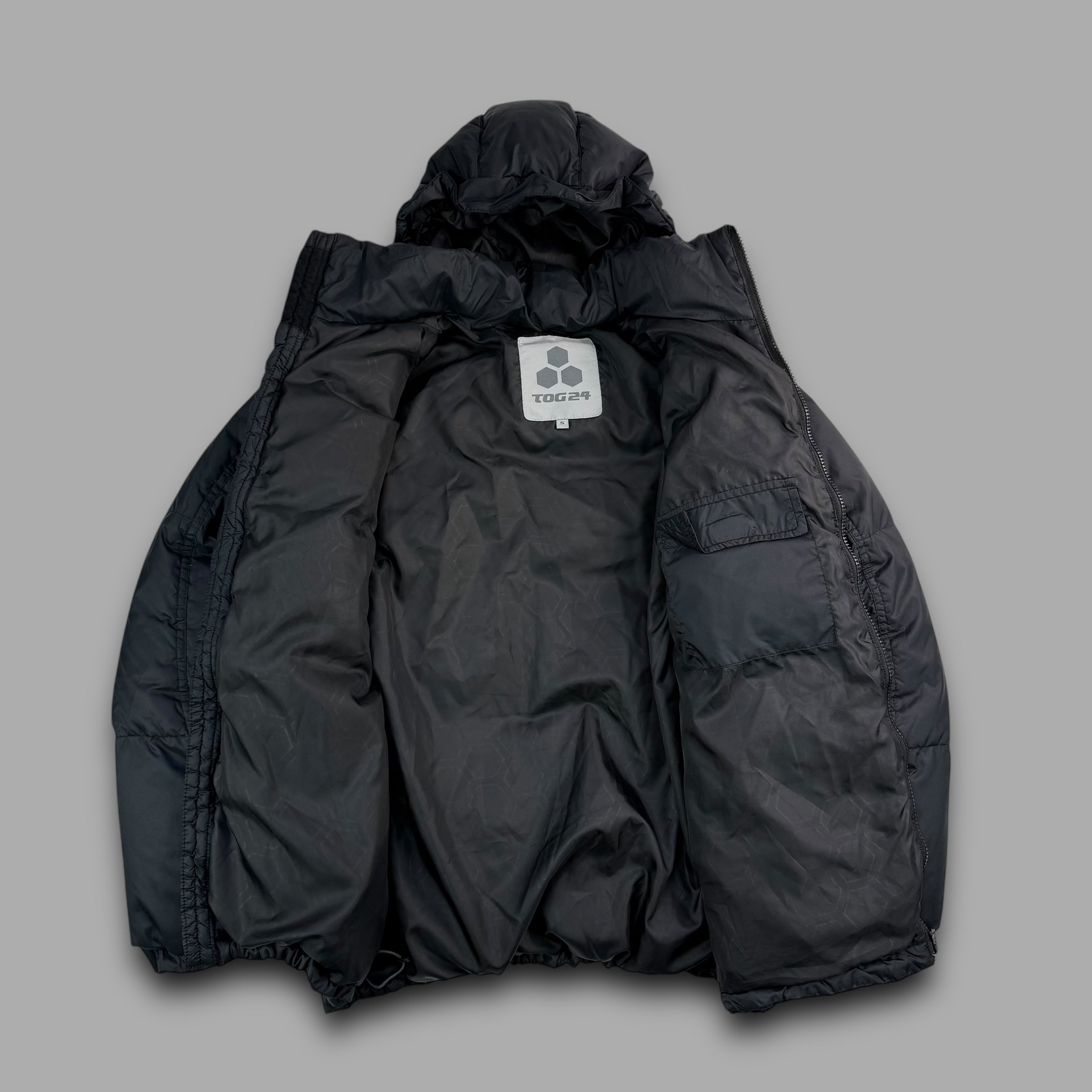 Tog24 2000's technical paneled downfilled puffer jacket (S)