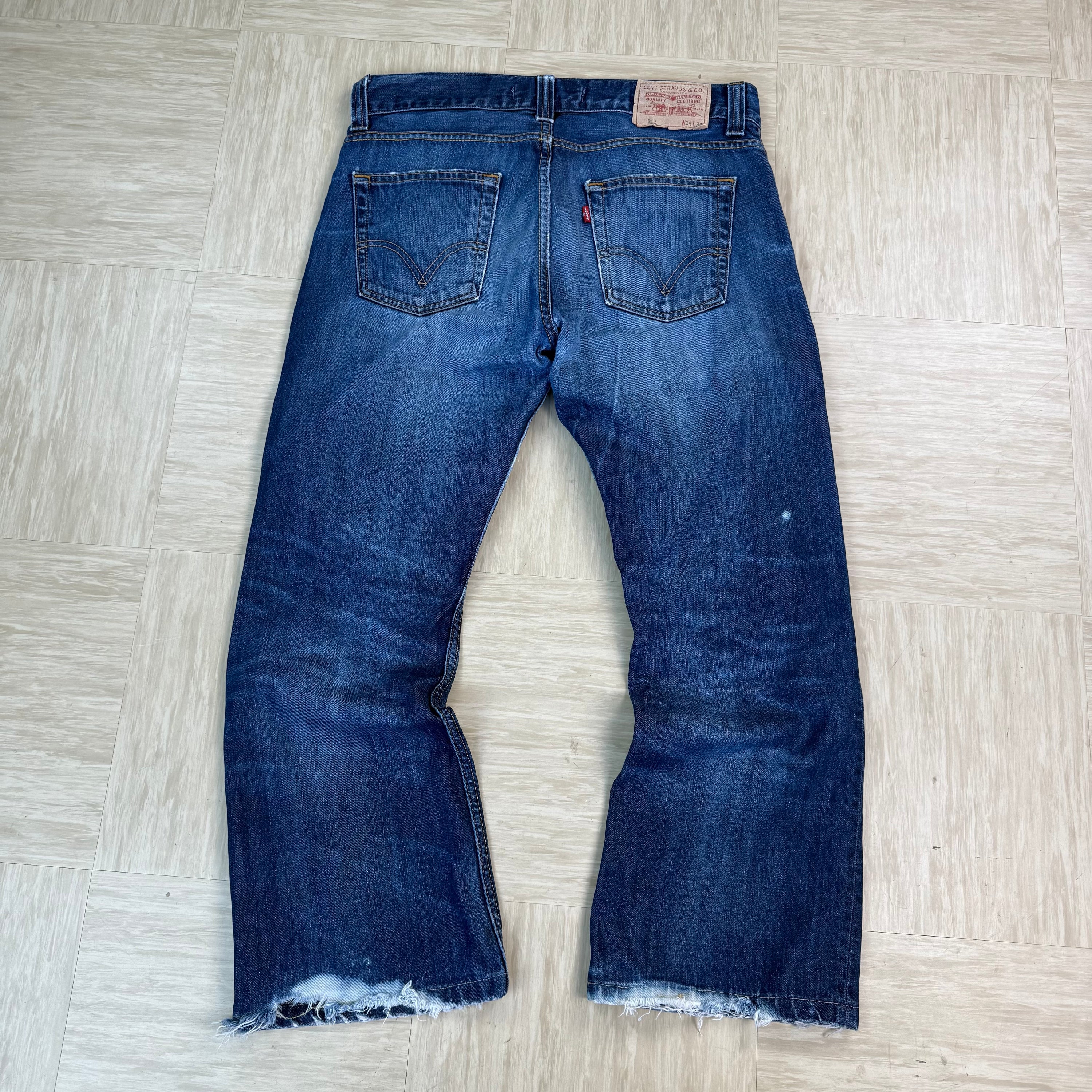 Levi's 512 2000's distressed denim bootcut jeans (S)