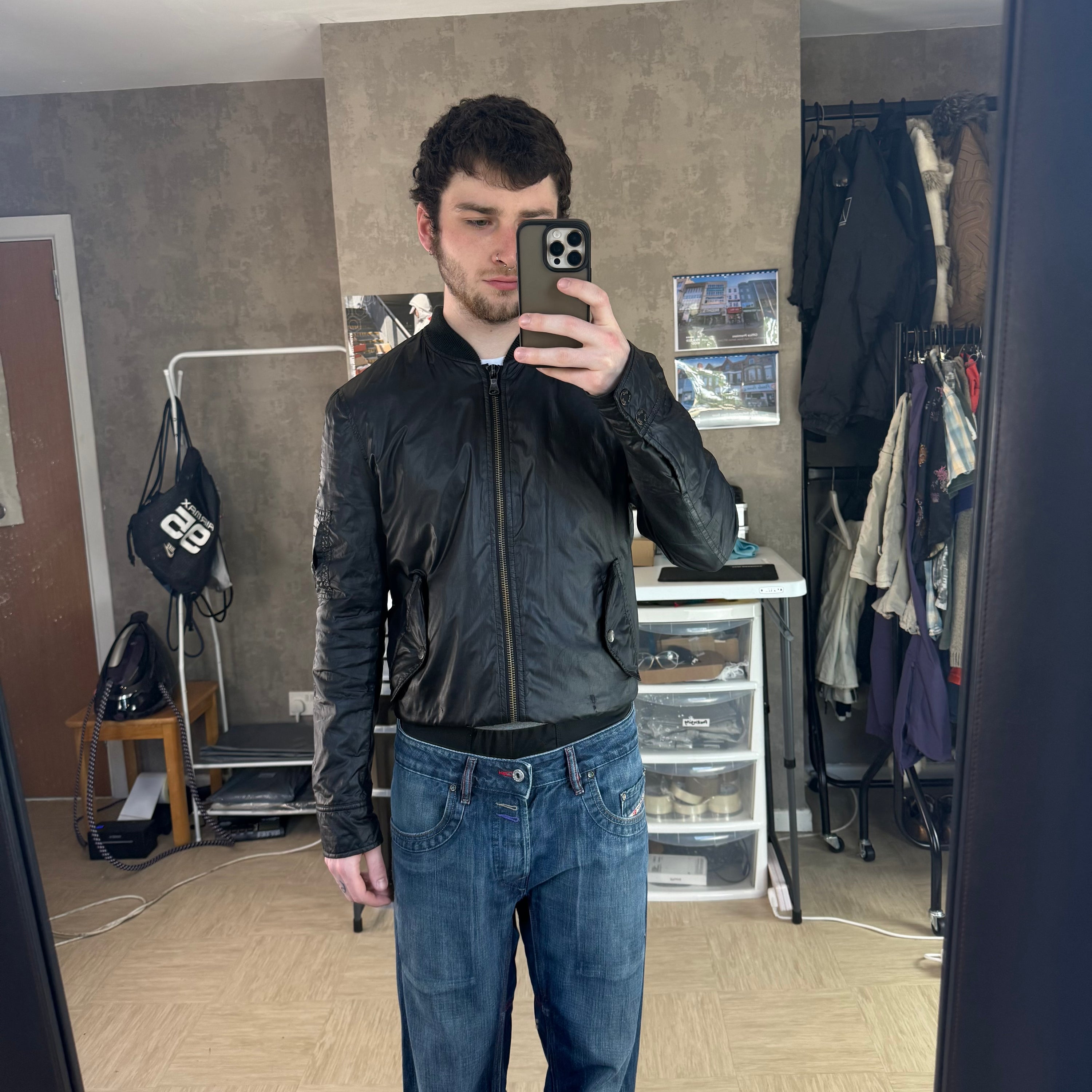 Dolce & gabbana 2000's zip up shimmer bomber jacket (S)