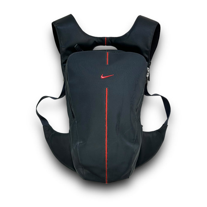 Nike 2000's leather hardshell waterproof technical beetle backpack (OS)