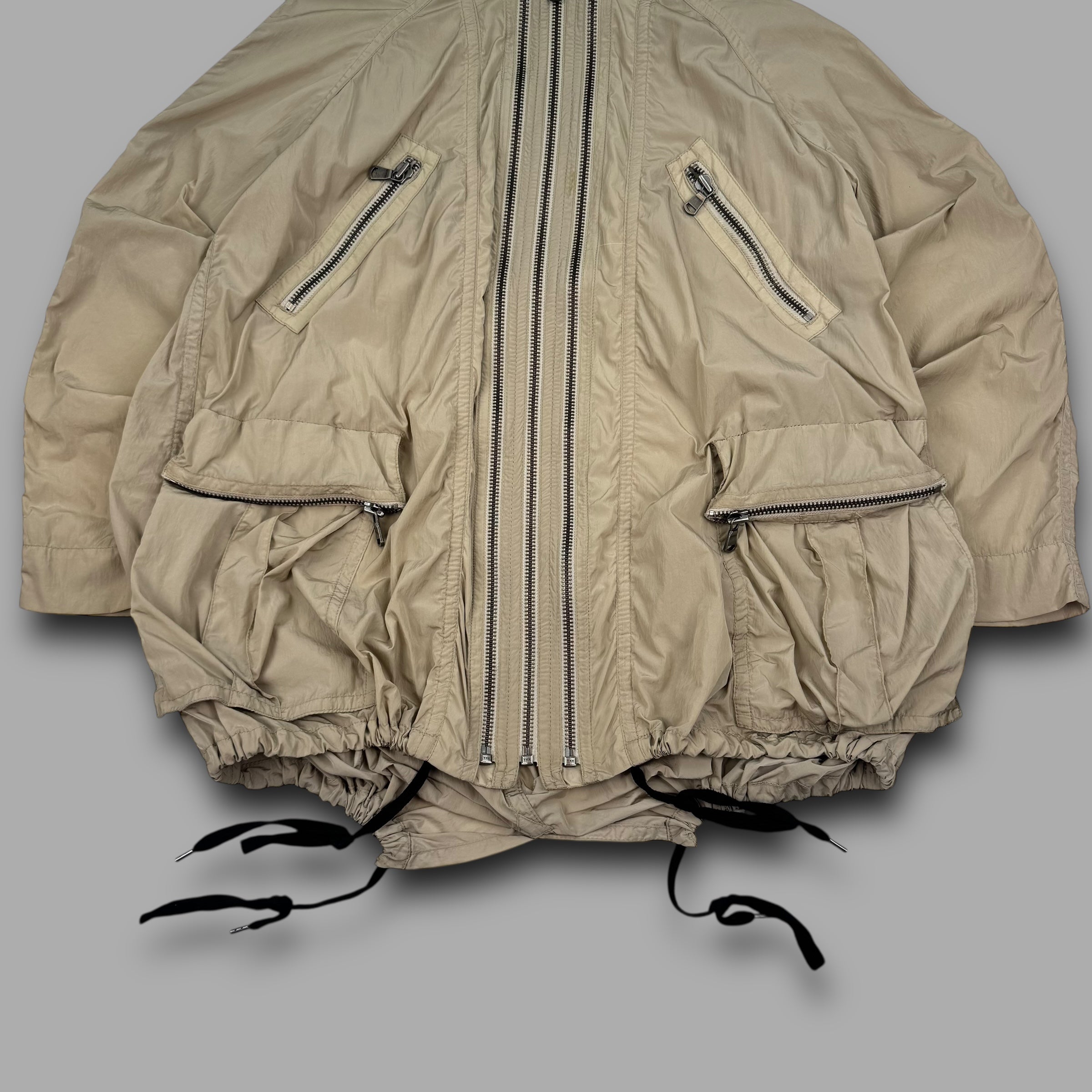 Allsaints 2000's technical triple zip lightweight parka jacket (M) wms