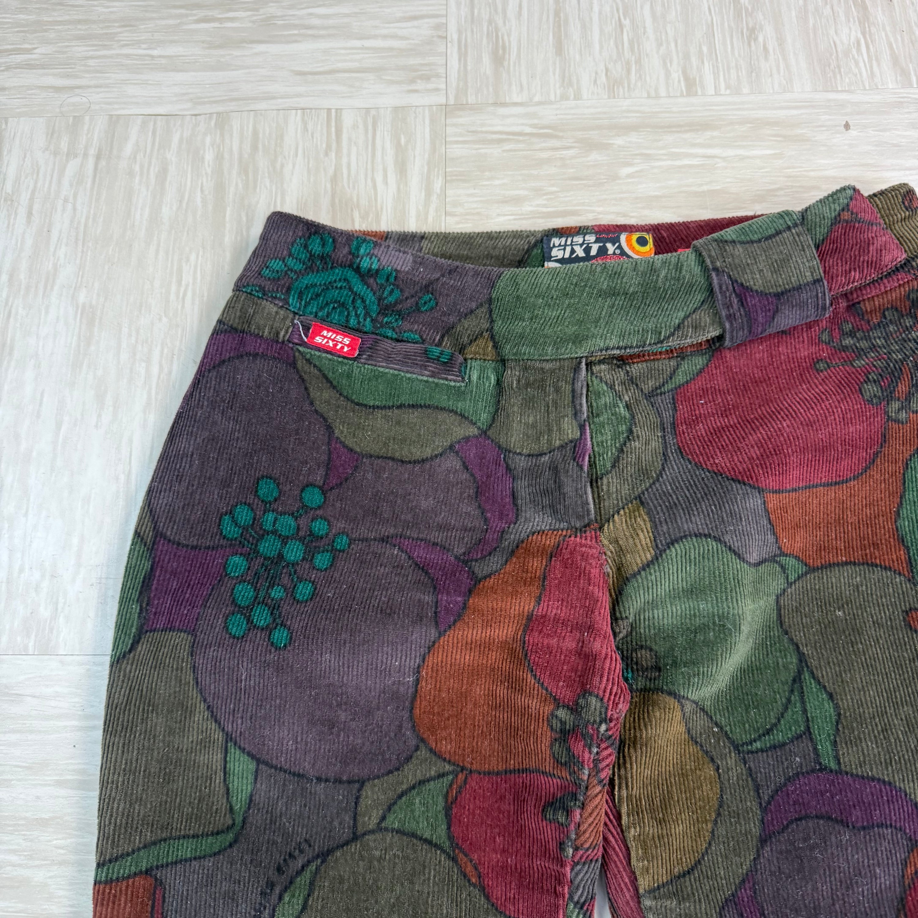 Miss sixty 2000's low Roxy corduroy pattered jeans (XS) wms