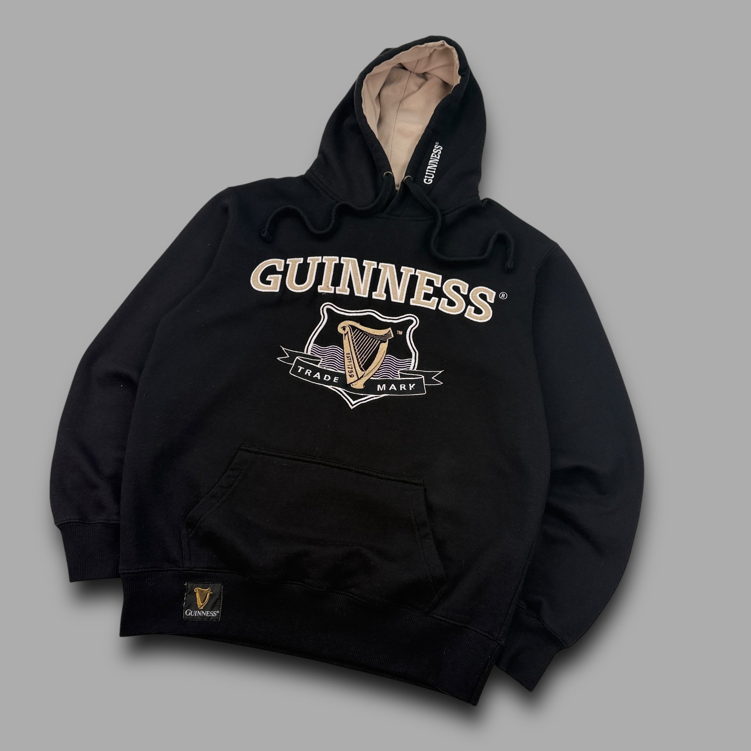 Guiness 2000's pullover embrodiered spellout hoodie (S)