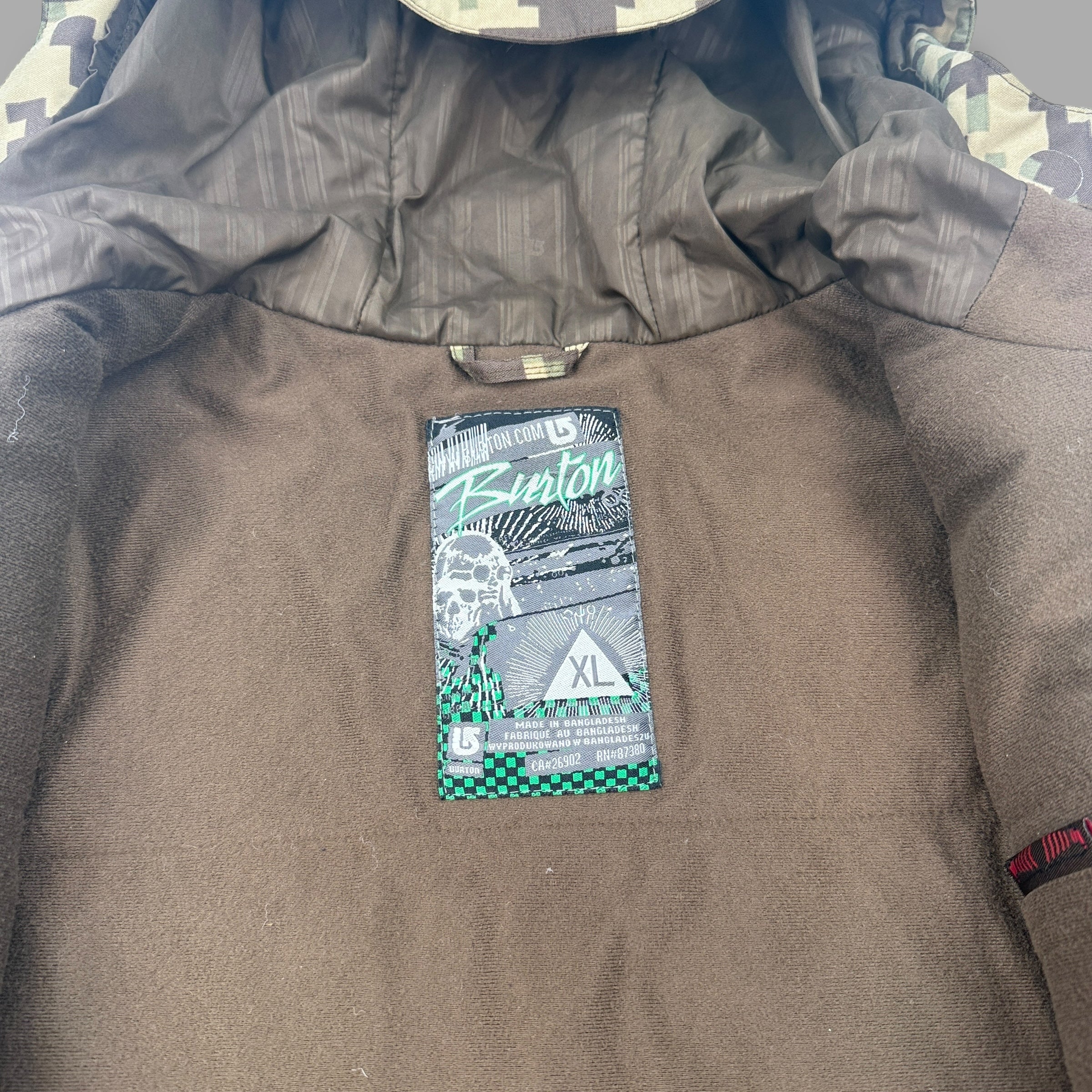 Burton 2000's technical multi-pocket camo ski jacket (S)