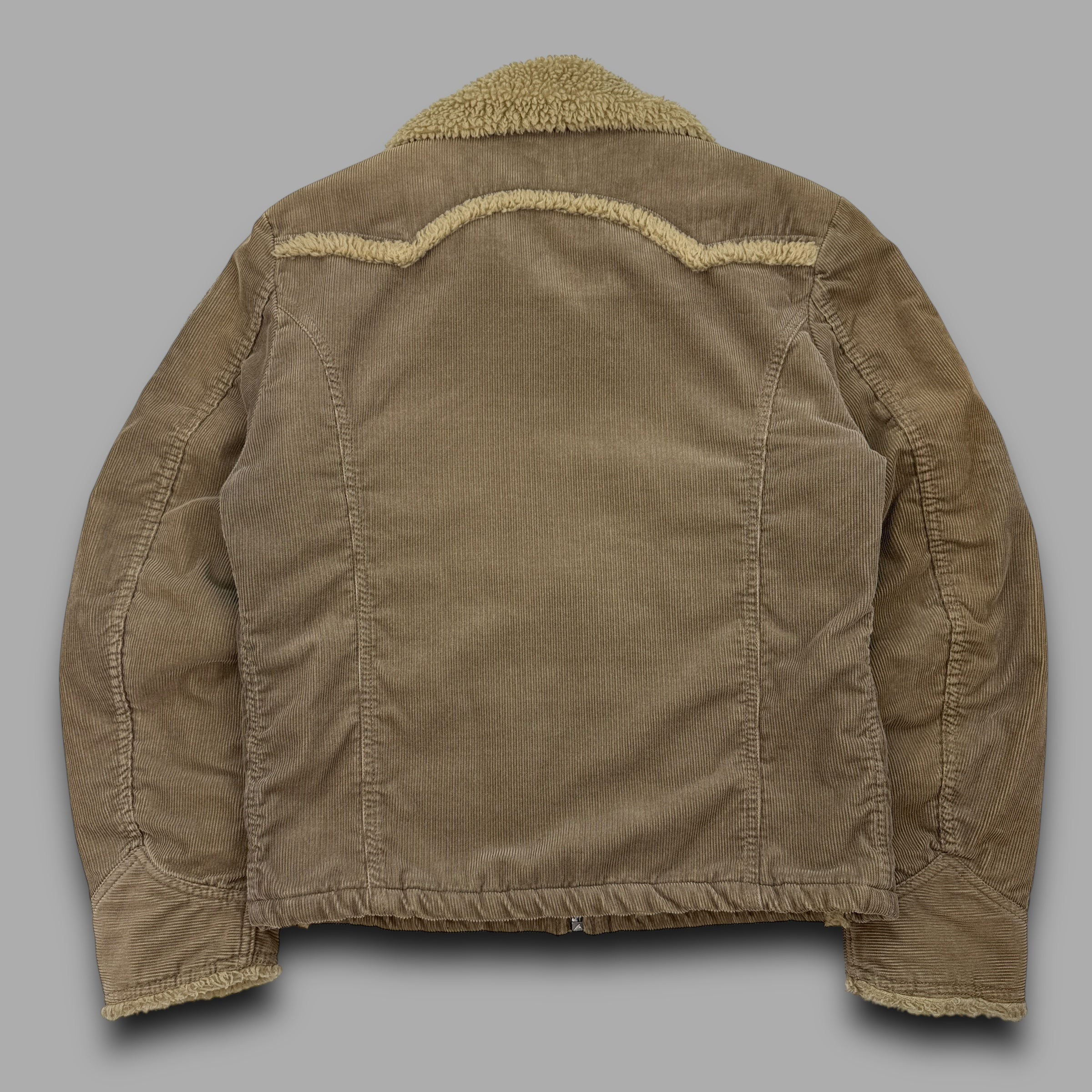 Diesel 2000's sherpa lined full-zip corduroy bomber jacket (L)