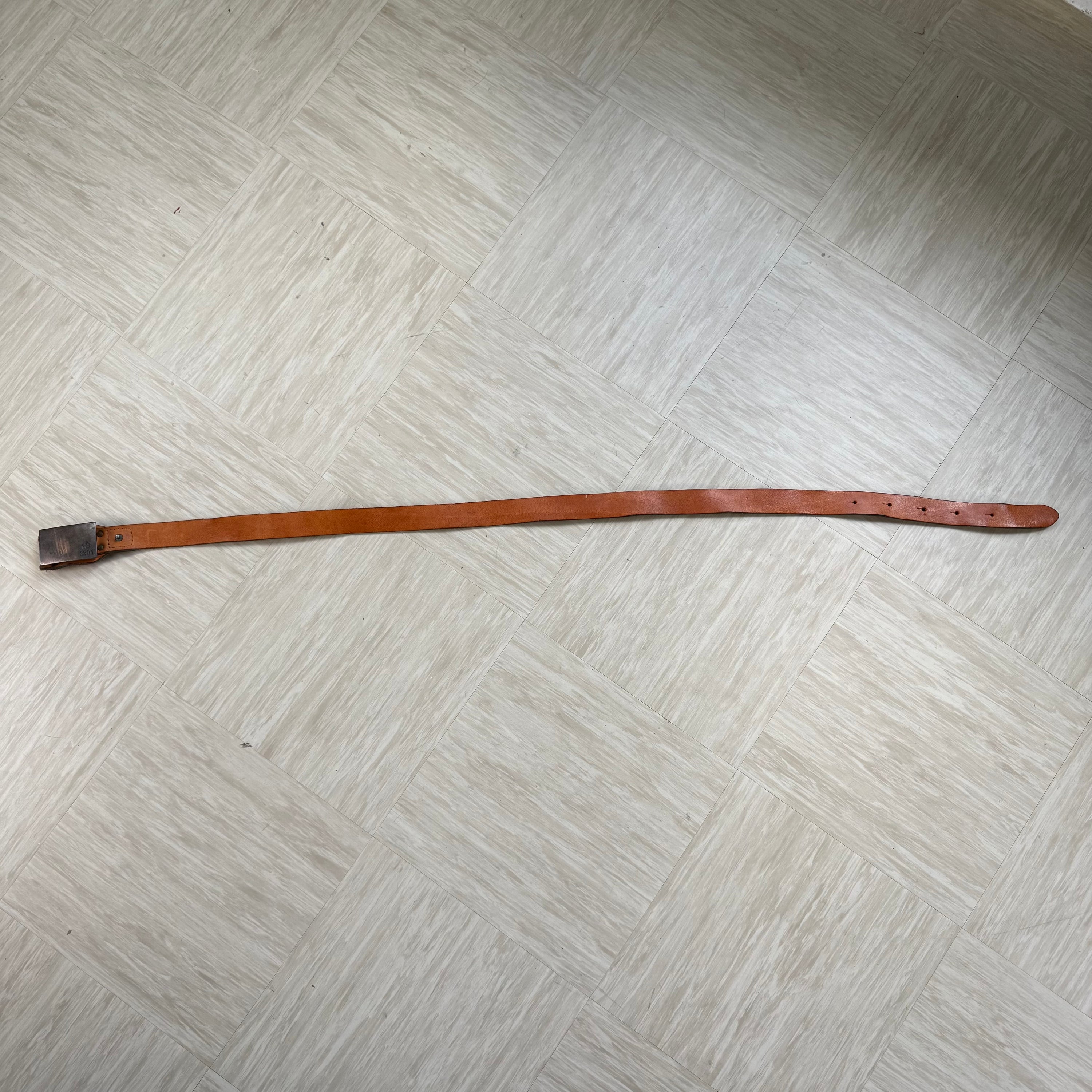 Gstar 2000's metal buckle orange leather belt (OS)