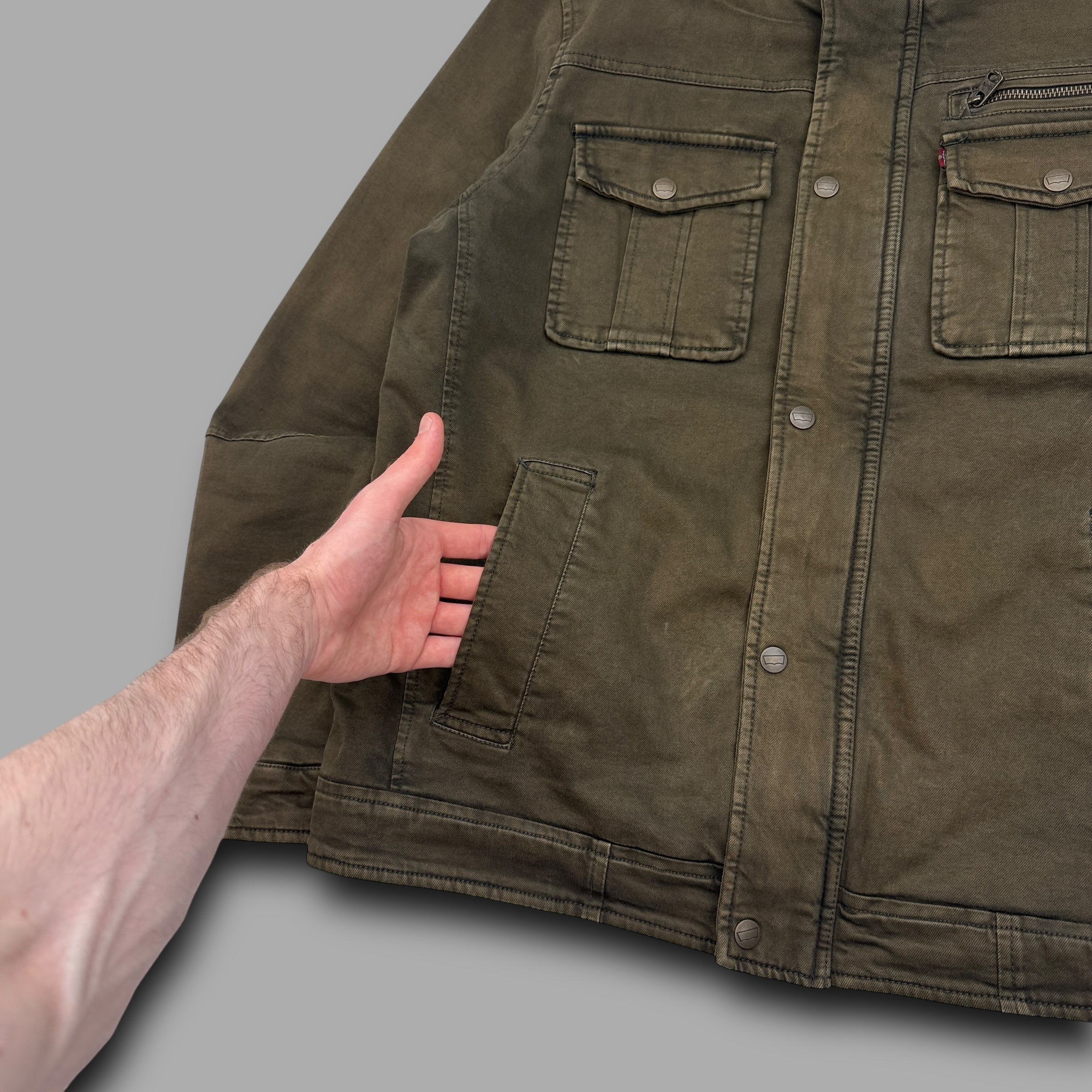 Levi's 2000's technical dual pocket zip-up biker style jacket (M)