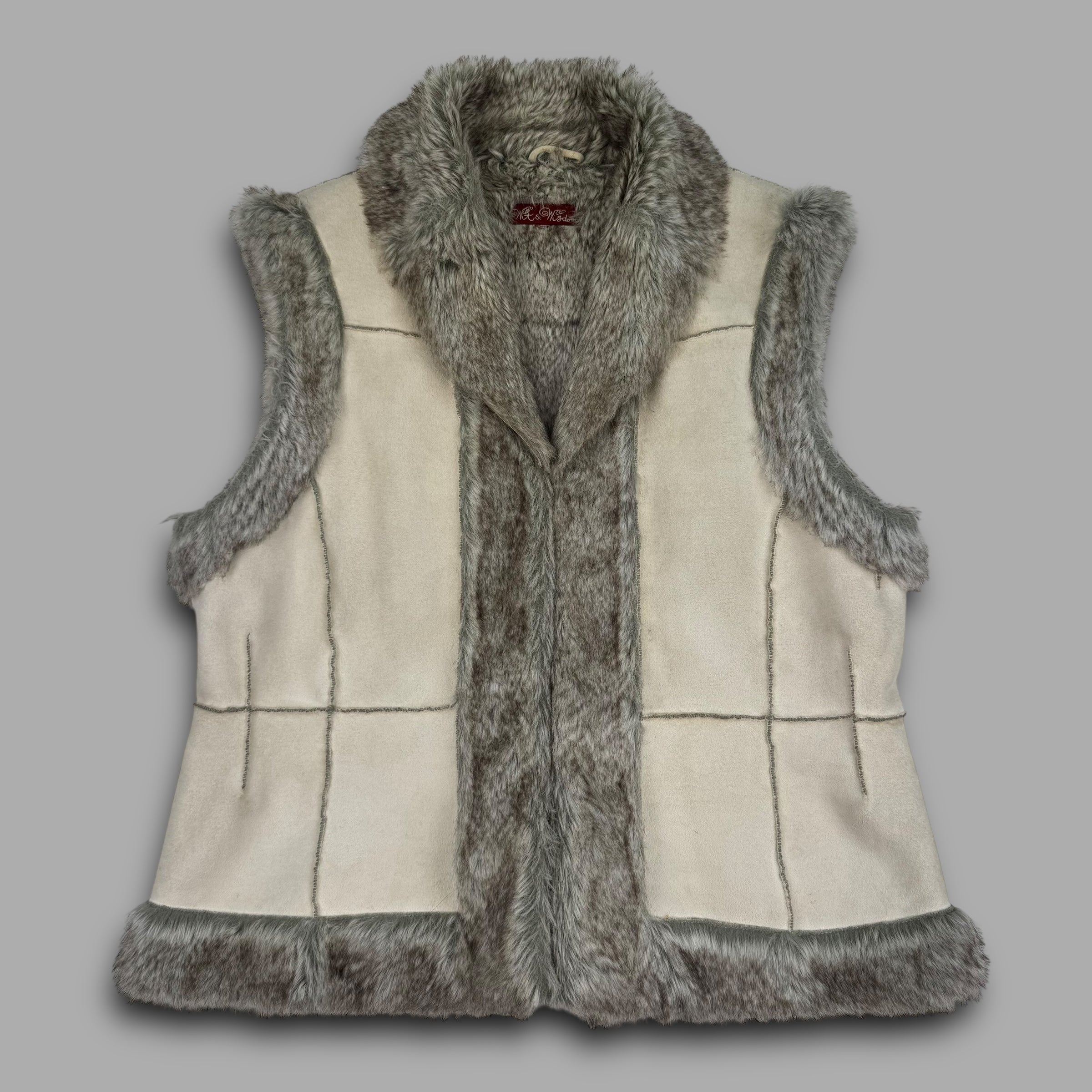 Wit and wisdom 2000's suede fur lined vest (L) wms