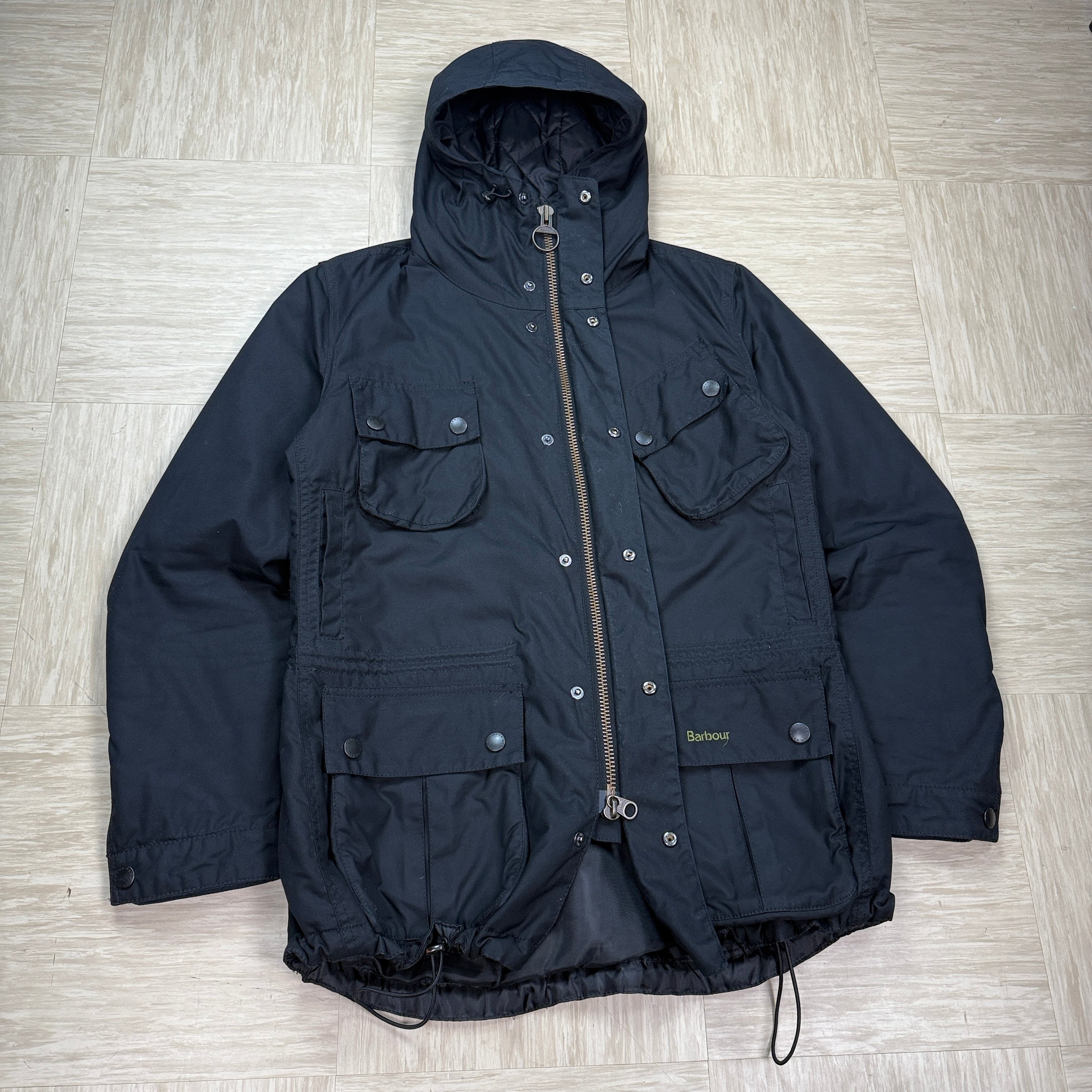 Barbour 2000's technical multi-pocket ninja hood parka jacket (M)