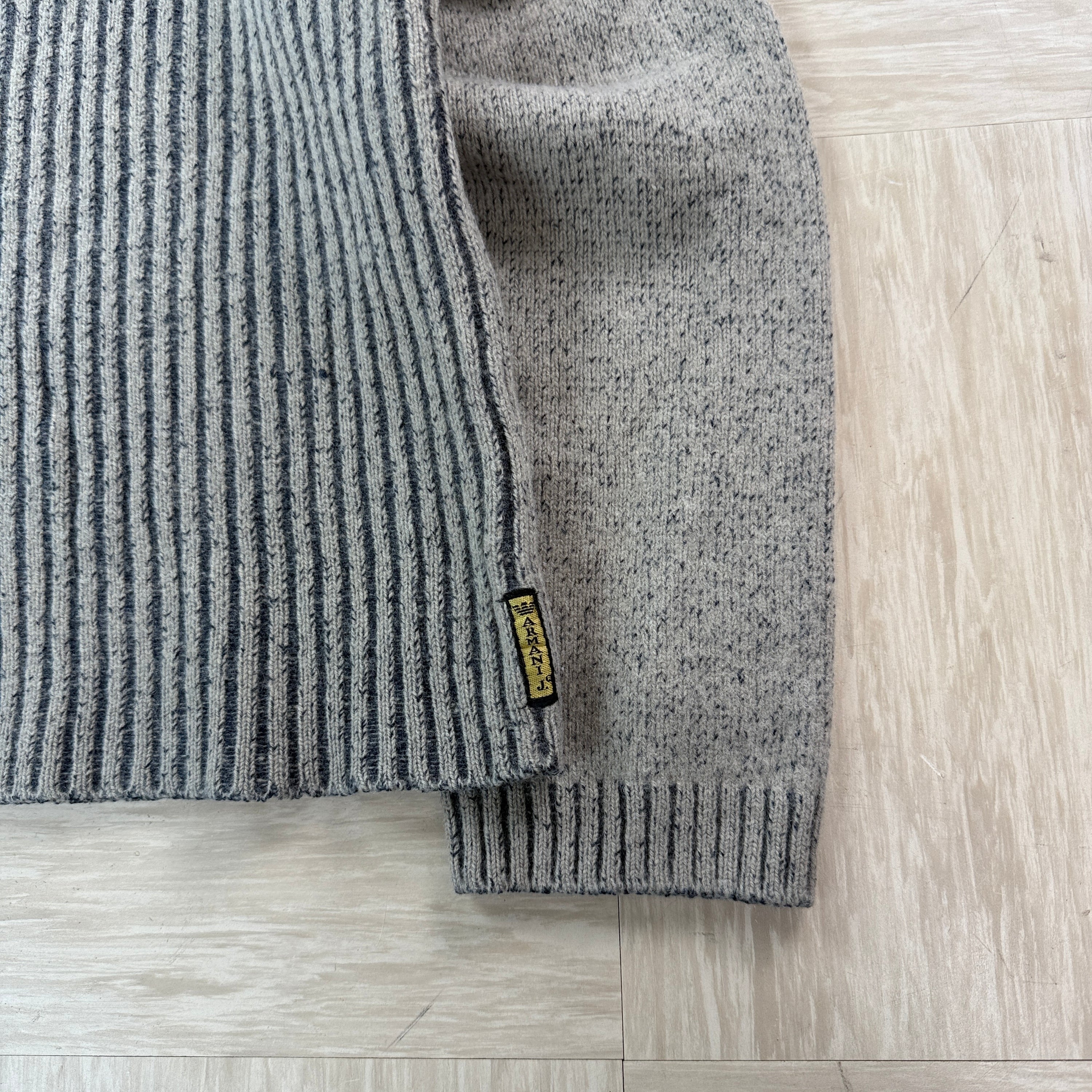 Armani jeans 2000's ribbed wool knit 1/4 zip  (S)