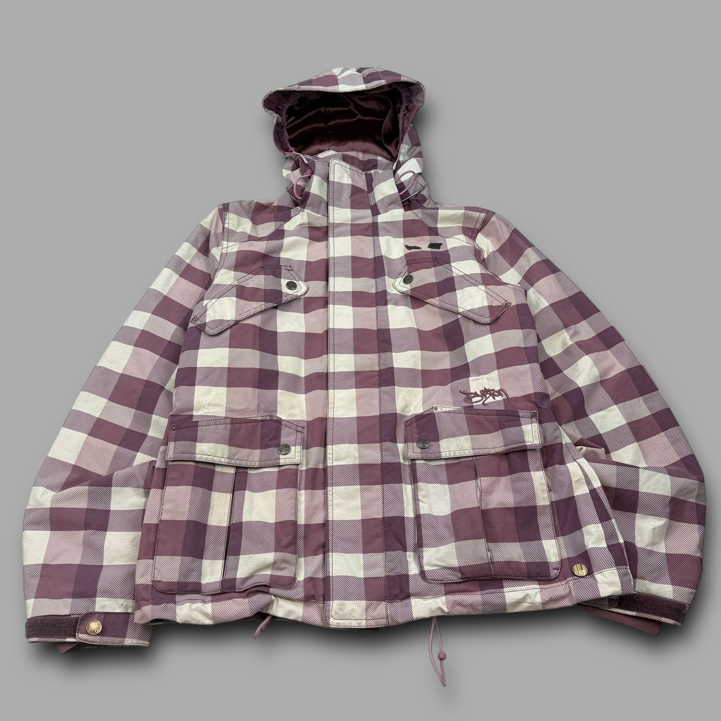 Burton 2000's technical plaid fleece lined ski jacket (M) wms