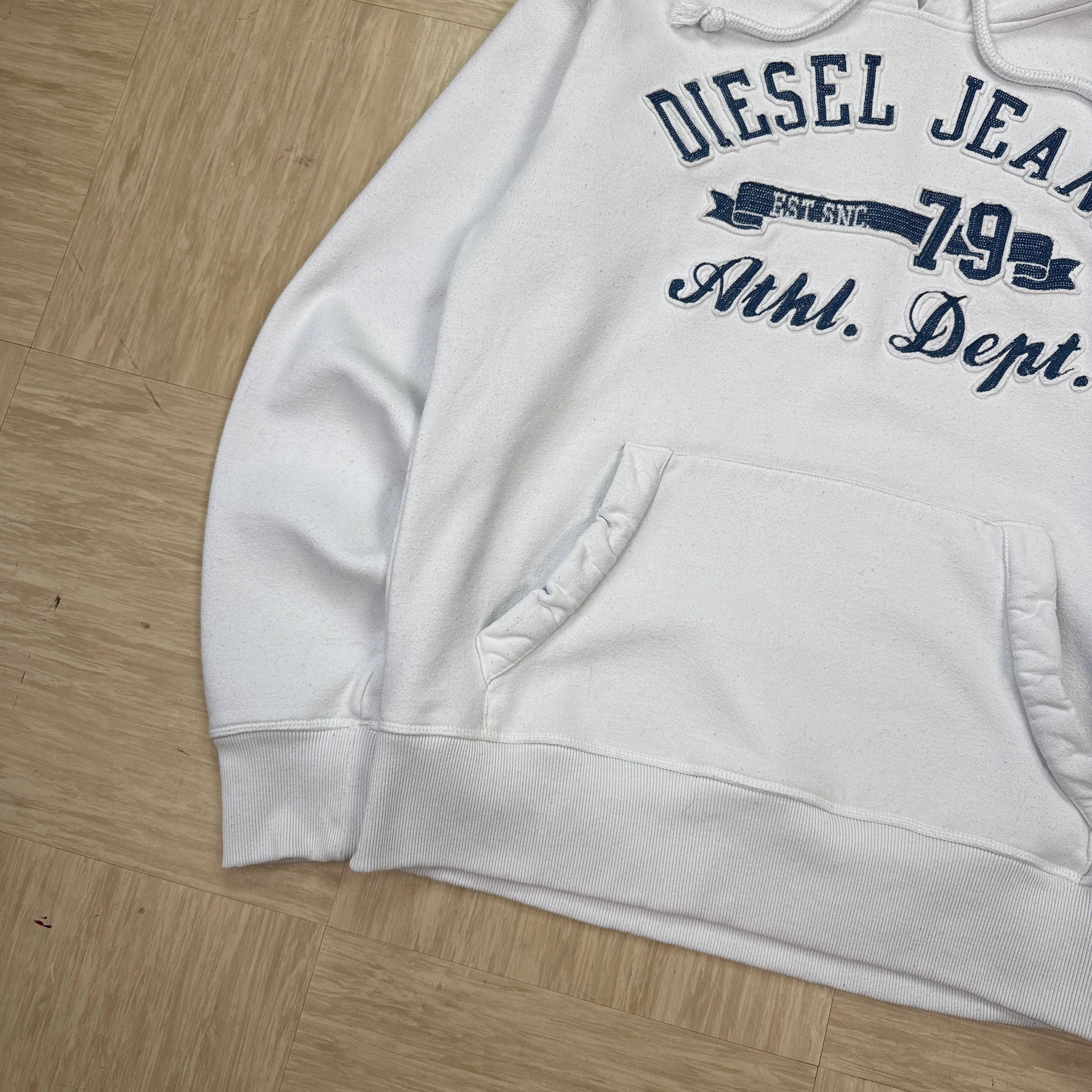 Diesel 1990's graphic embroidered spellout pullover hoodie (L)