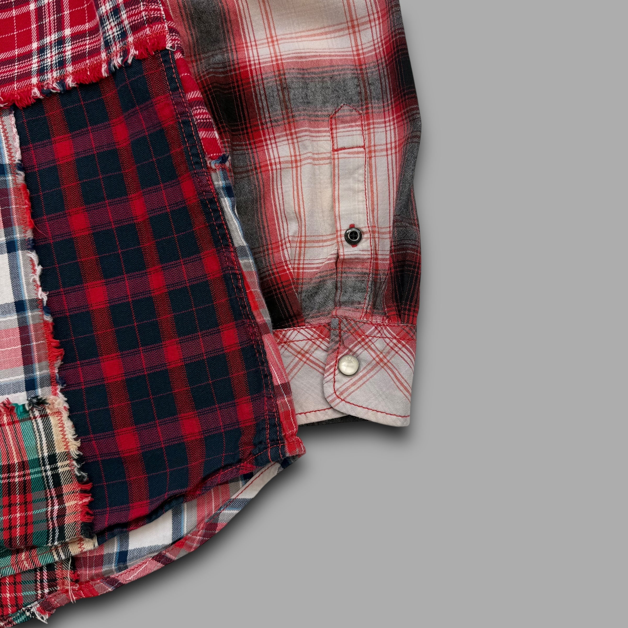 Diesel 2000's plaid patchwork button up shirt (L)