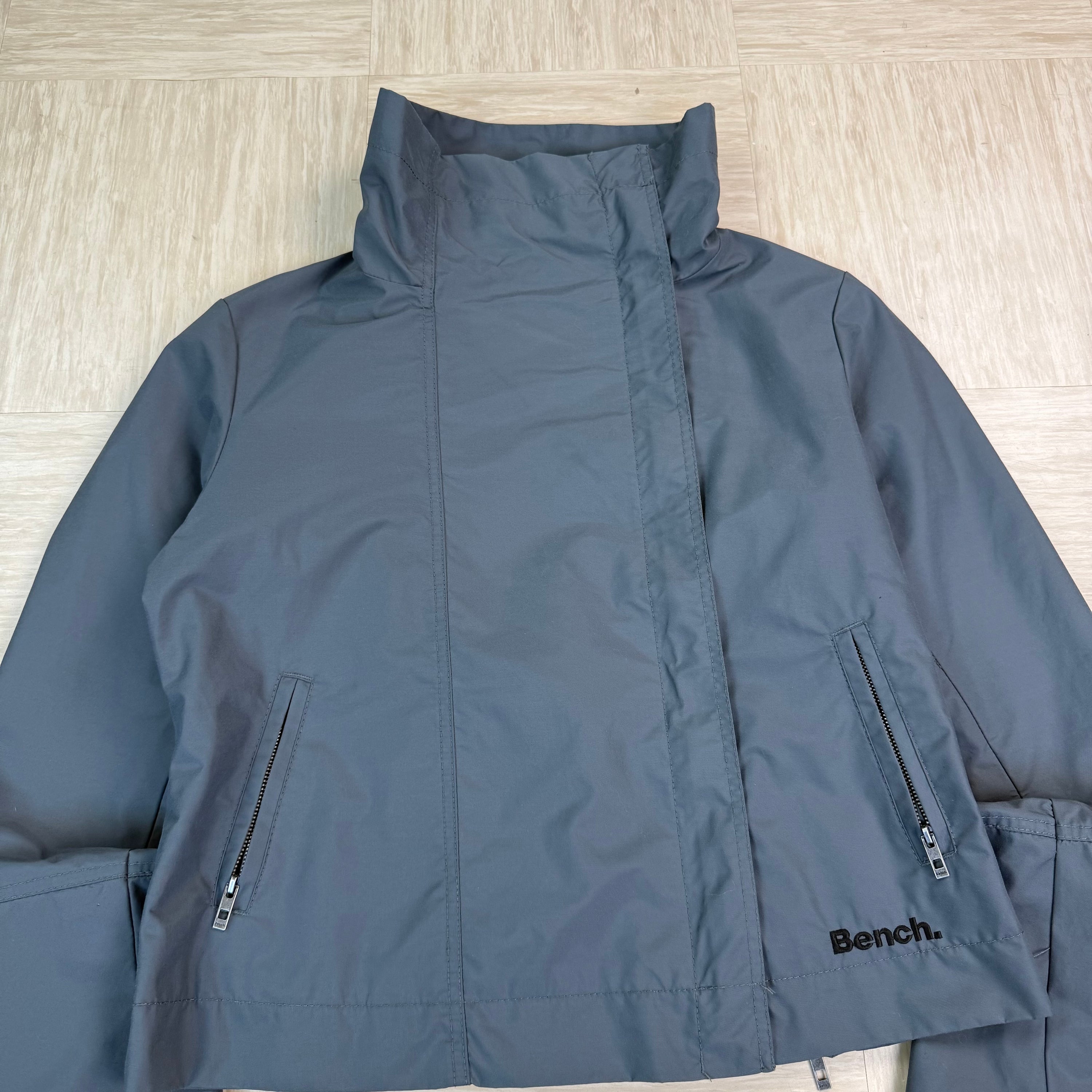 Bench 2000's technical nylon asymmetrical zip high collar jacket (S)