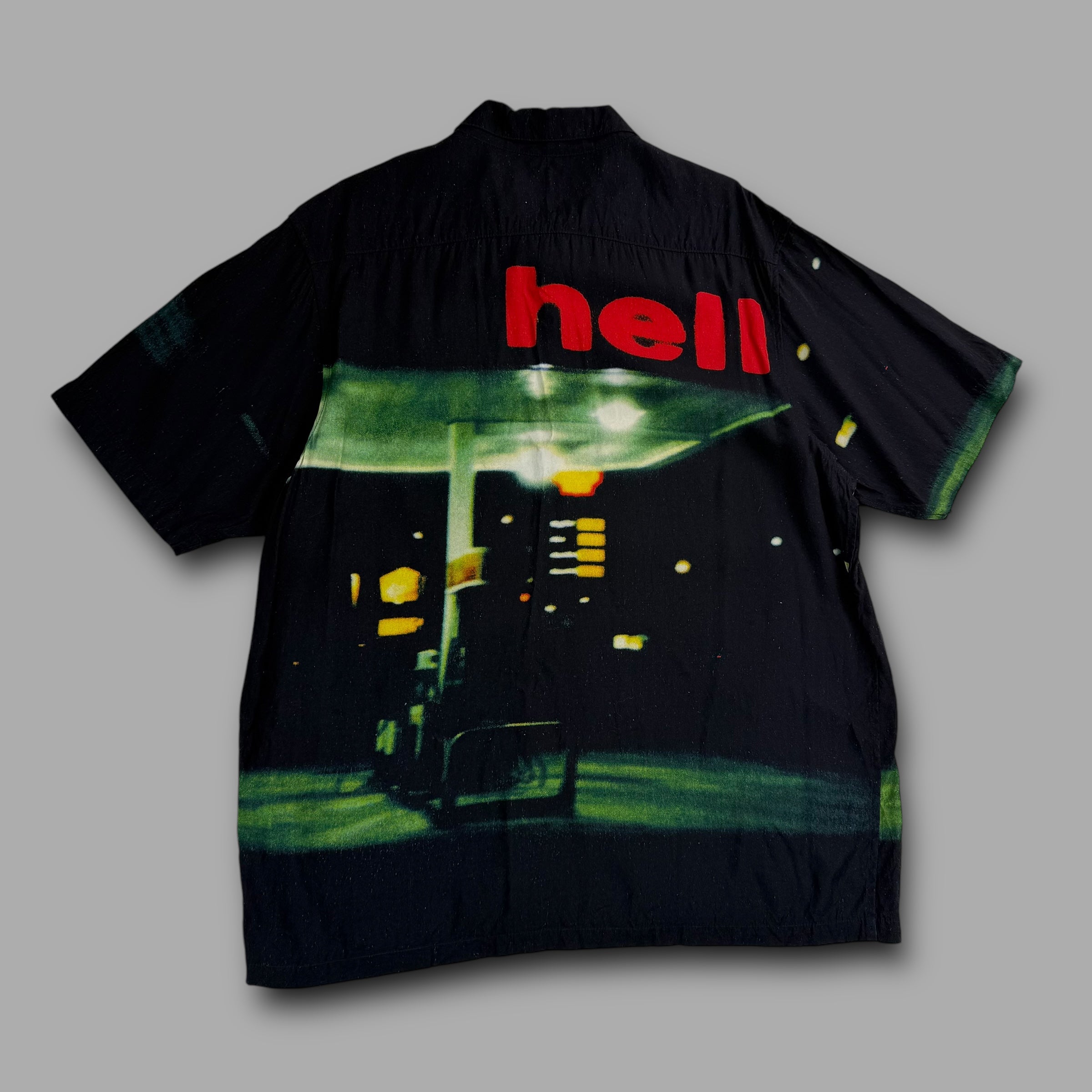 Supreme hell FW23 short sleeve button up shirt (M)