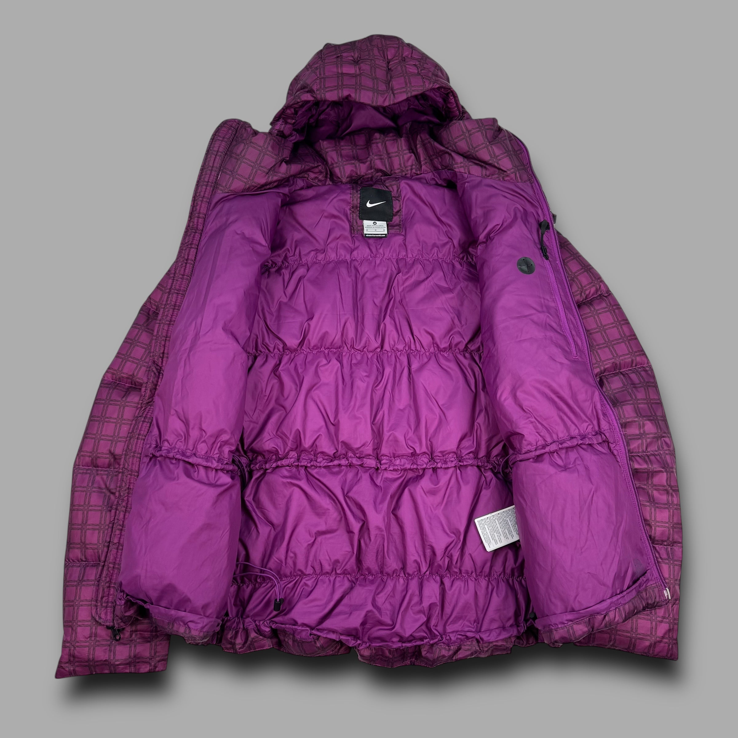 Nike 2000's technical plaid downfilled puffer jacket (M)