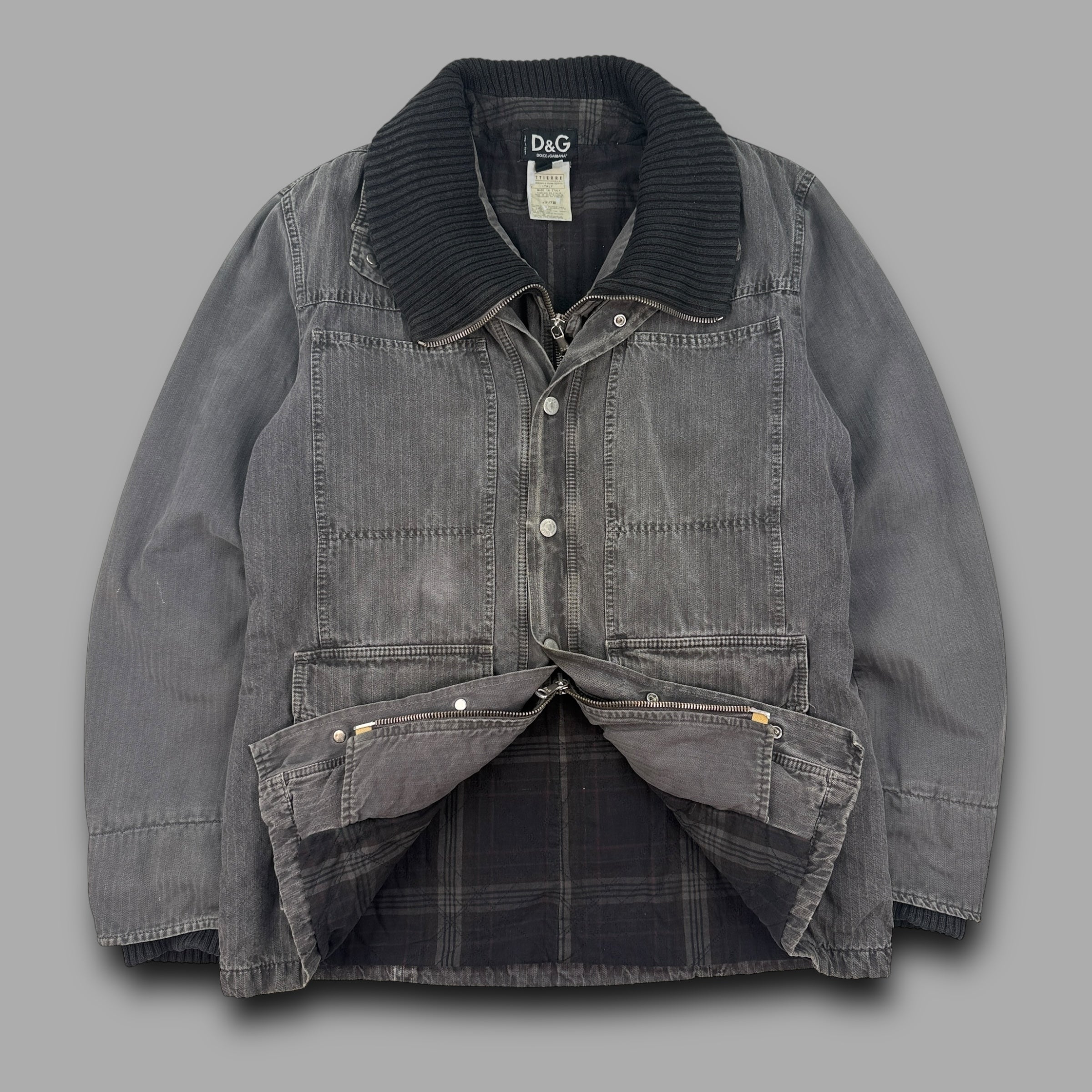 Dolce & Gabbana 2000's multi-pocket dual closure jacket (L)