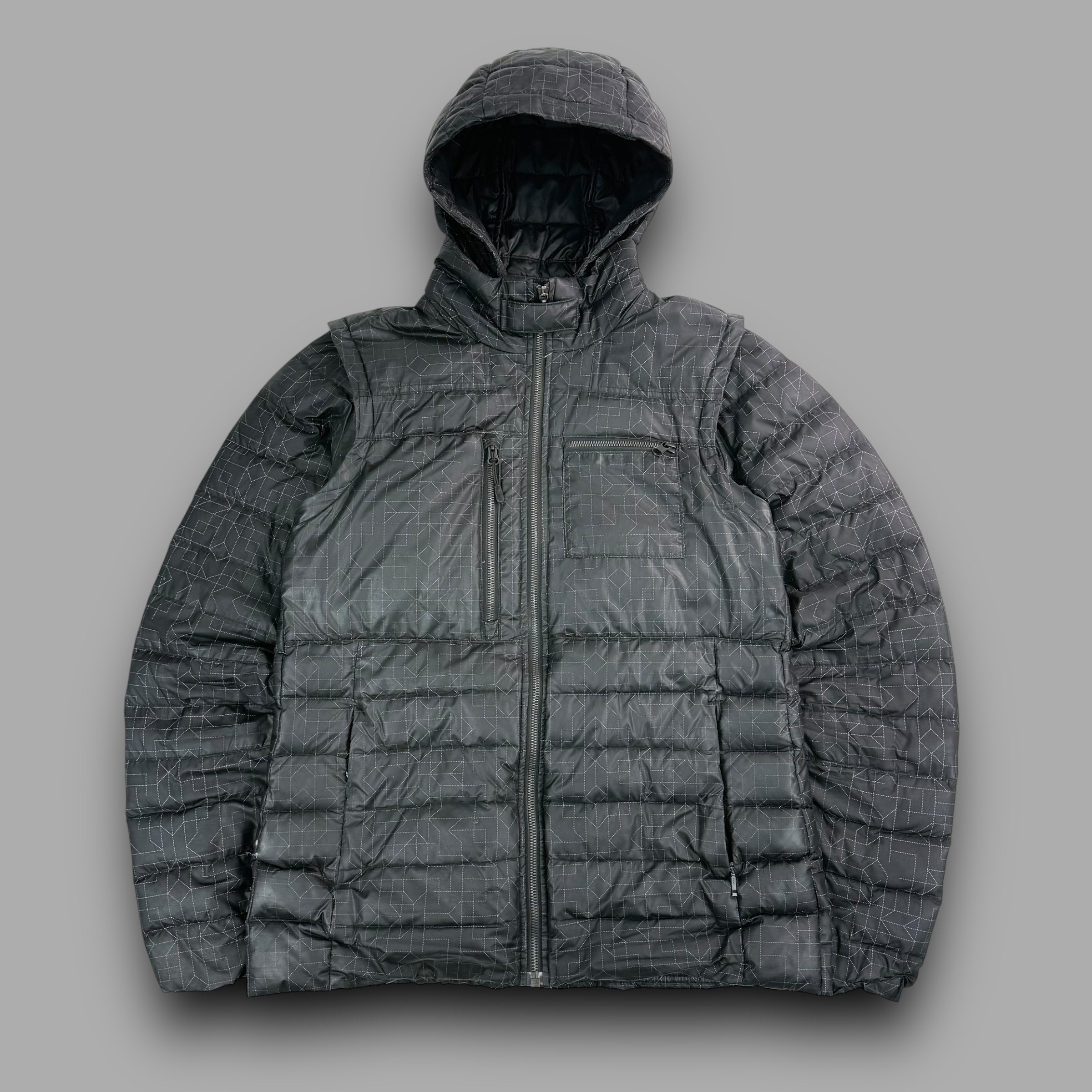 Nike 2000's technical articulated monogram puffer jacket (M)