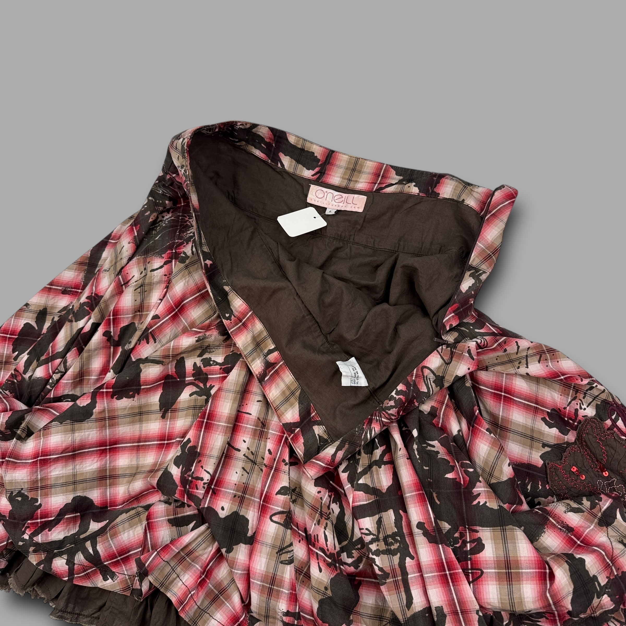 O'Neill 2000's plaid multi-layered midi skirt (XL) wms