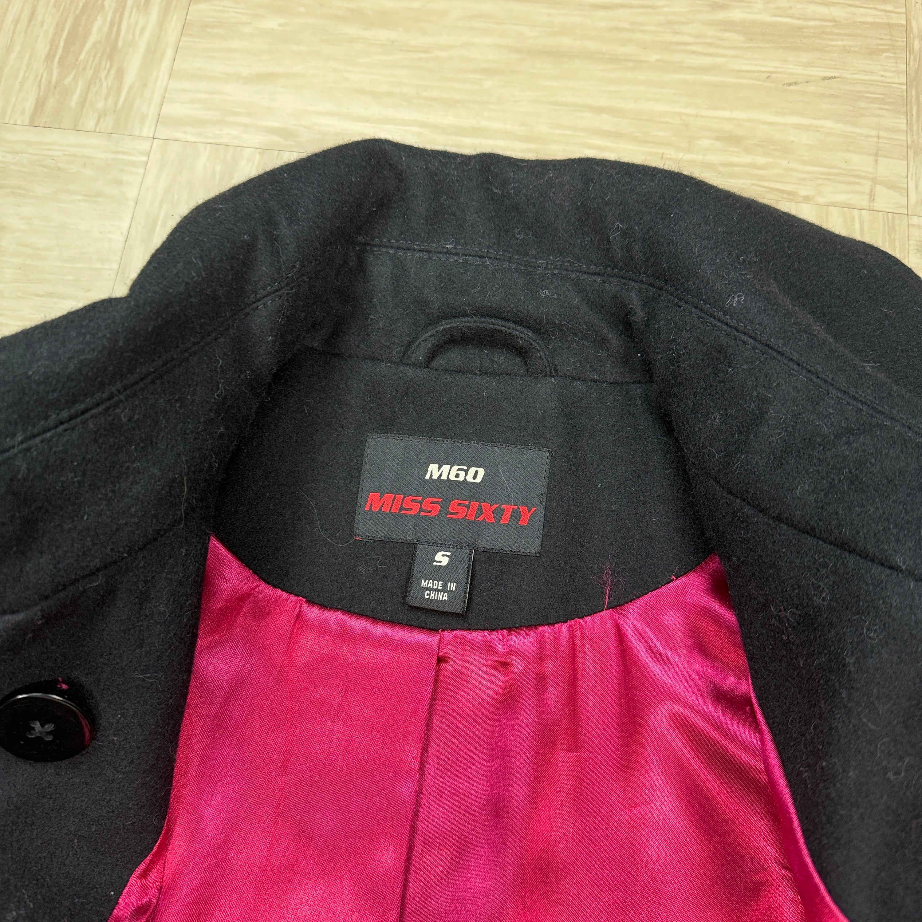 Miss Sixty 2000's wide collar button up wool peacoat (S) wms