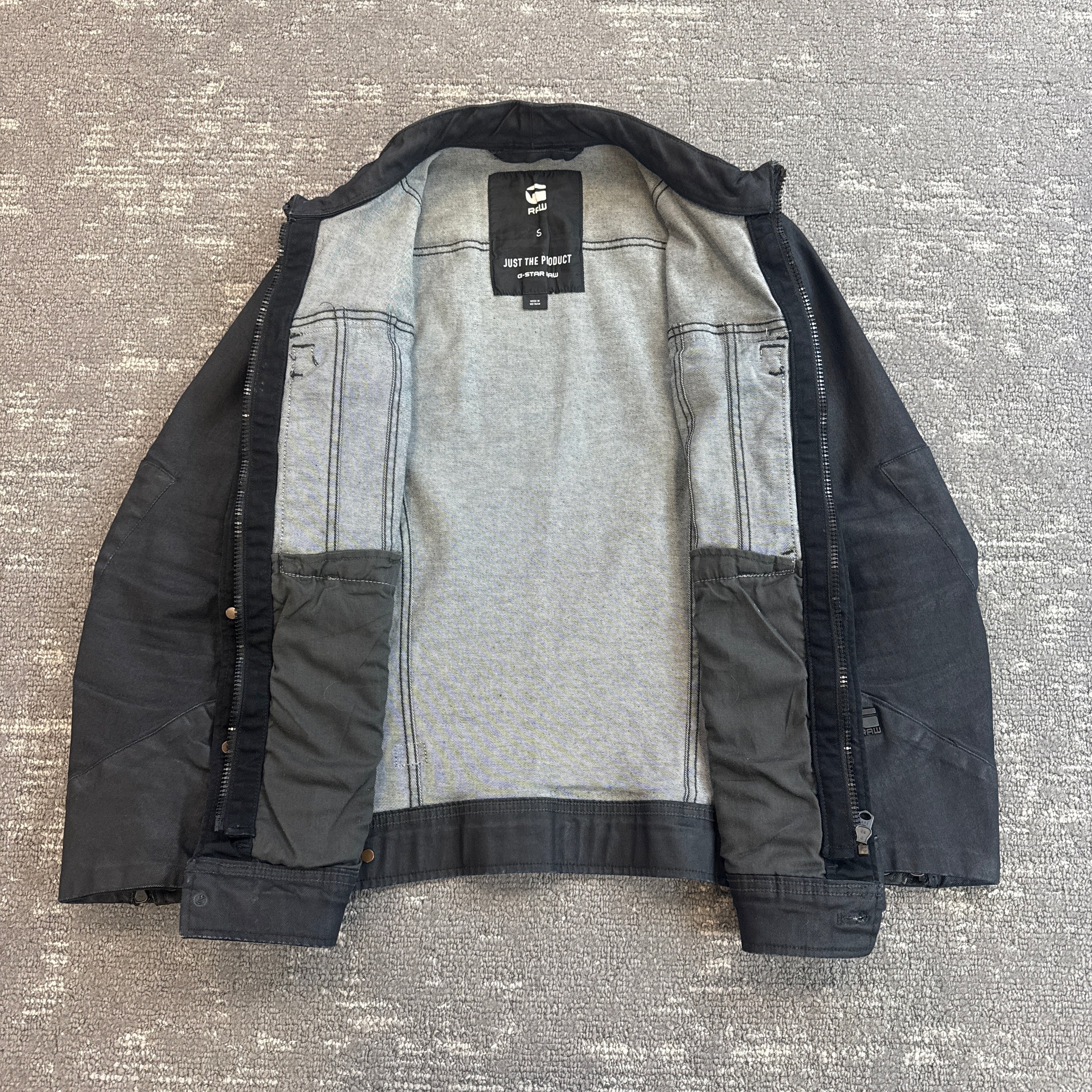 Gstar RAW multi-pocket zip up military wax jacket (S)