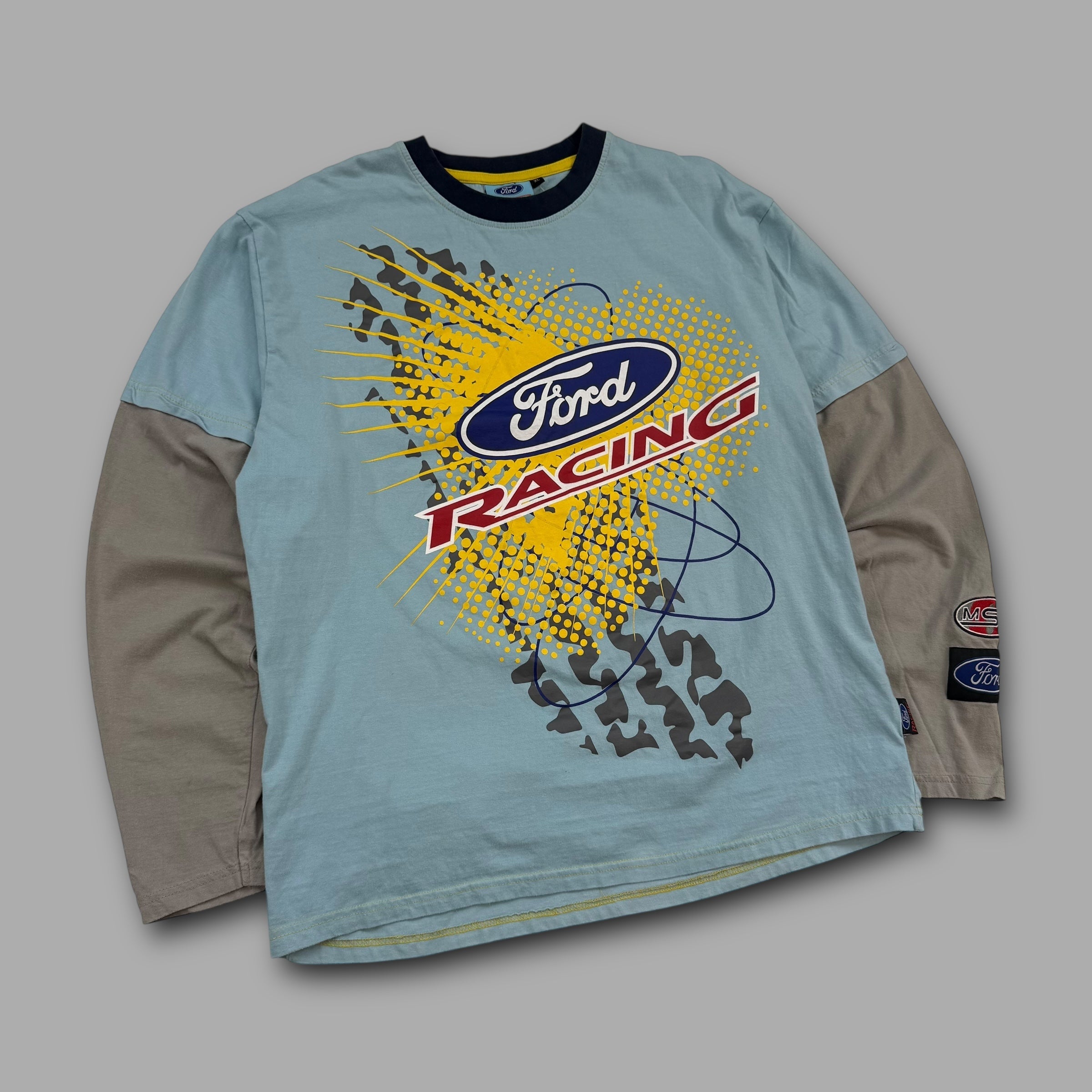 Ford racing 2000's graphic pullover two-tone long sleeve (XL)