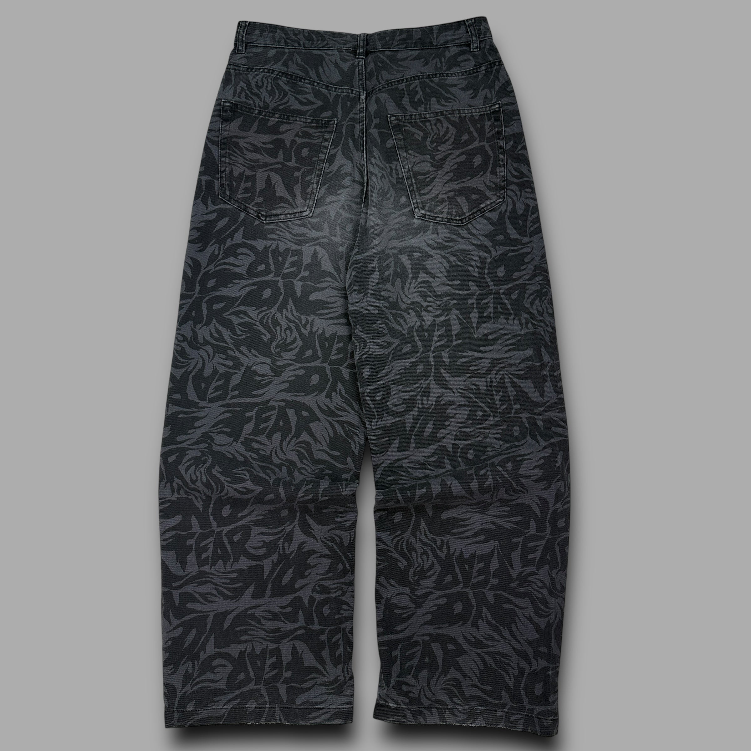 No fear 2000's baggy wide leg monogram trousers (S)