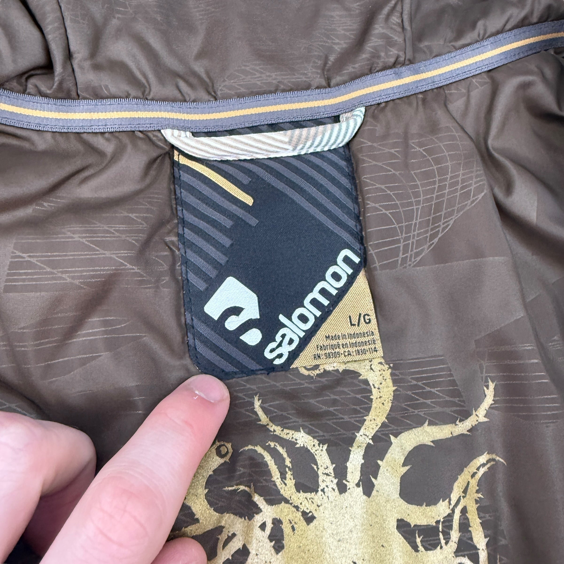 Salomon 2009 technical vented plaid clima-pro softshell ski jacket (L)