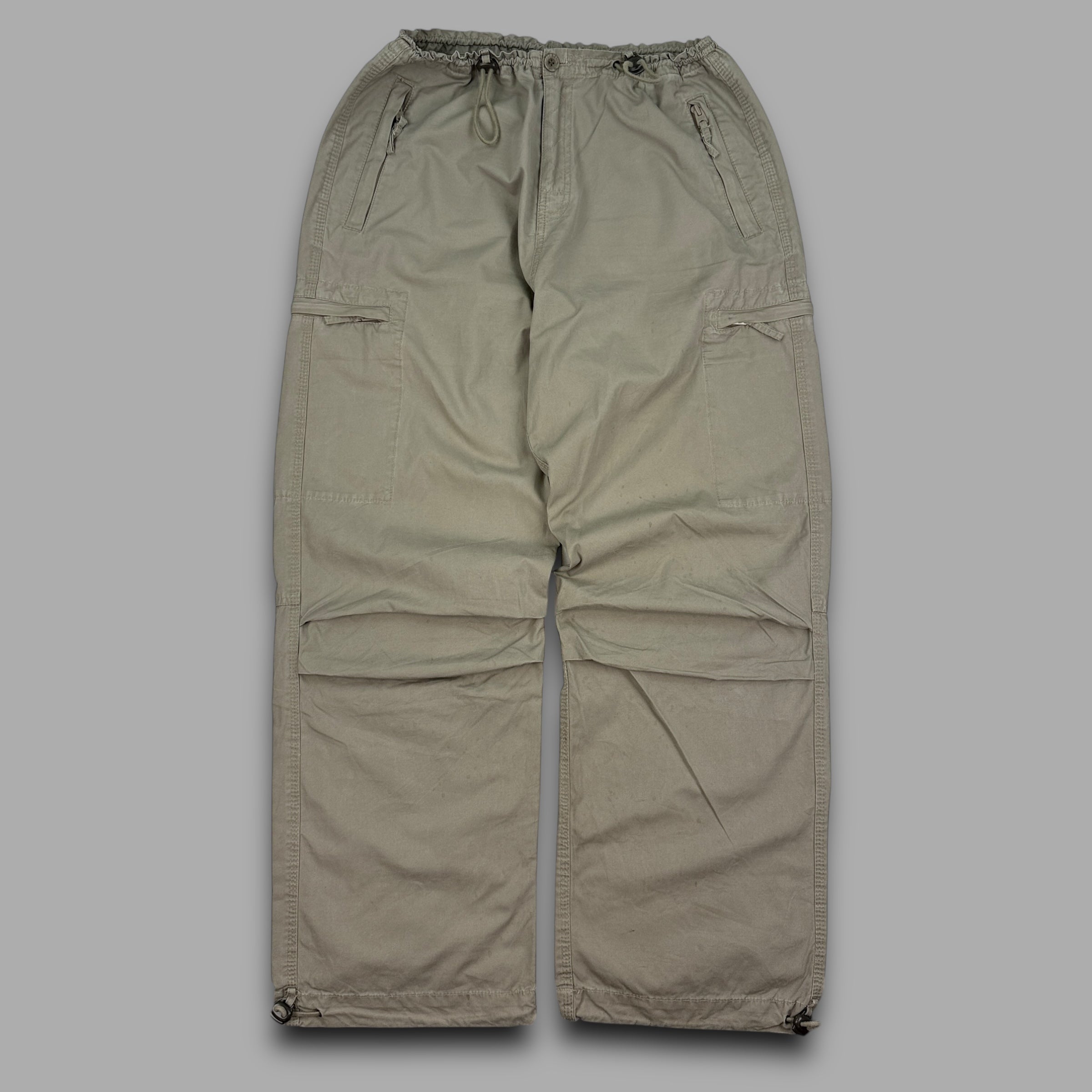 Bench 2000's technical baggy wide leg parachute bottoms (L)