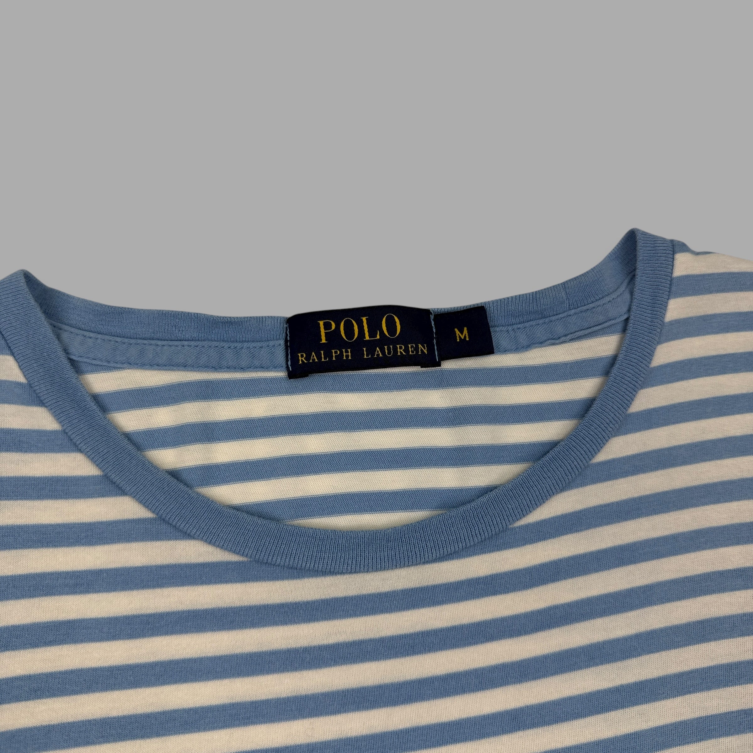 Ralph Lauren 2000's embroidered horizontal stripe tee (M)