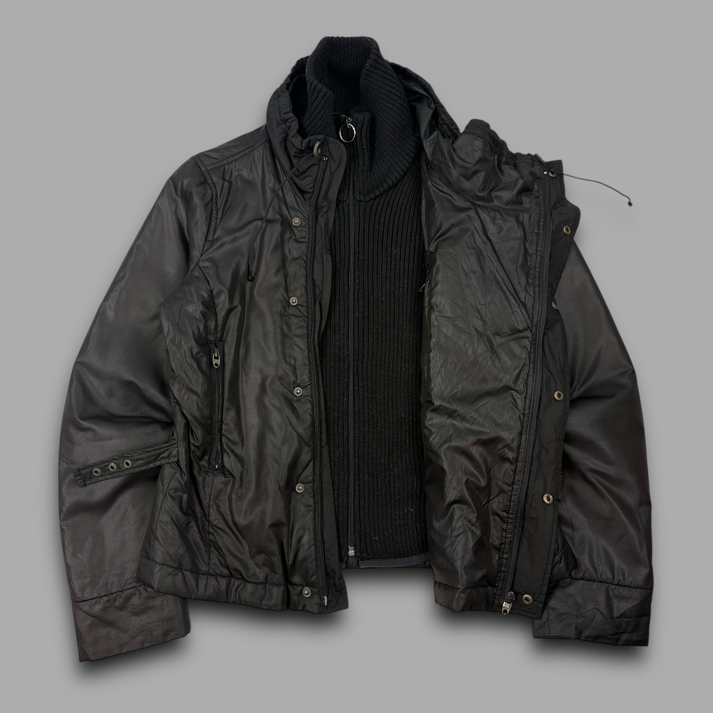 Diesel 2000's technical asymmetrical zip coat (L) wms