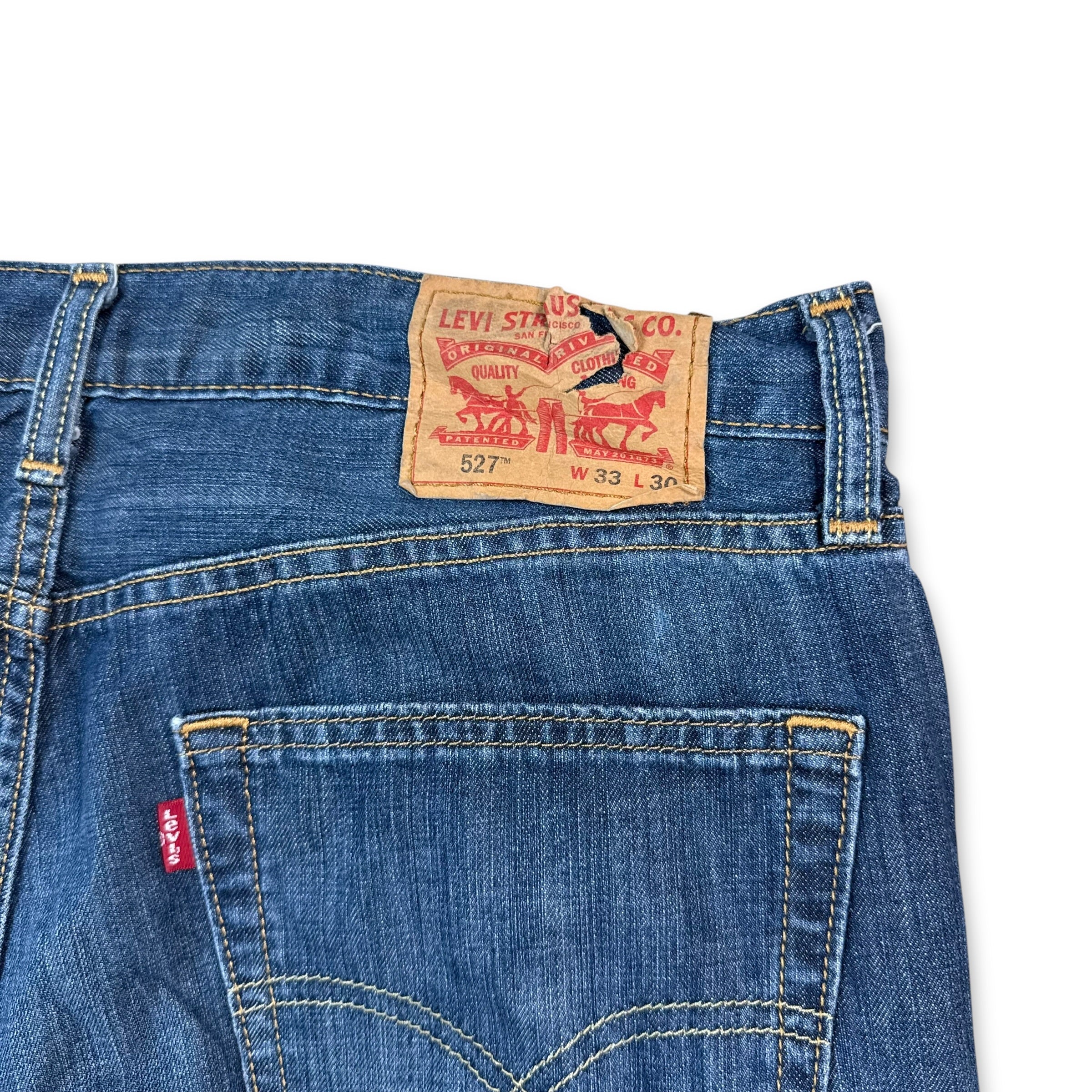 Levi's 527 2000's distressed faded denim bootcut jeans (S)