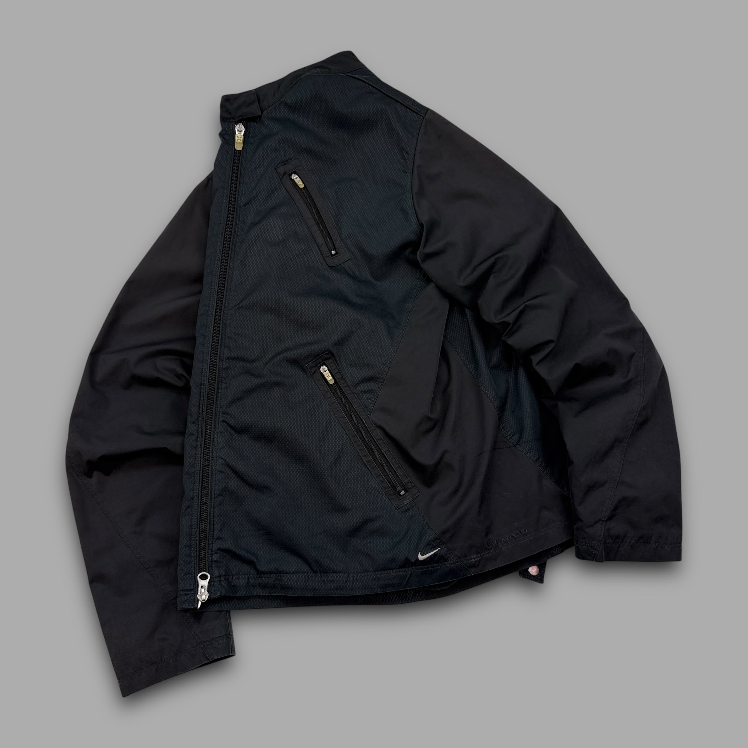 Nike clima-fit 2000's technical panelled softshell multi-pocket track jacket (S)