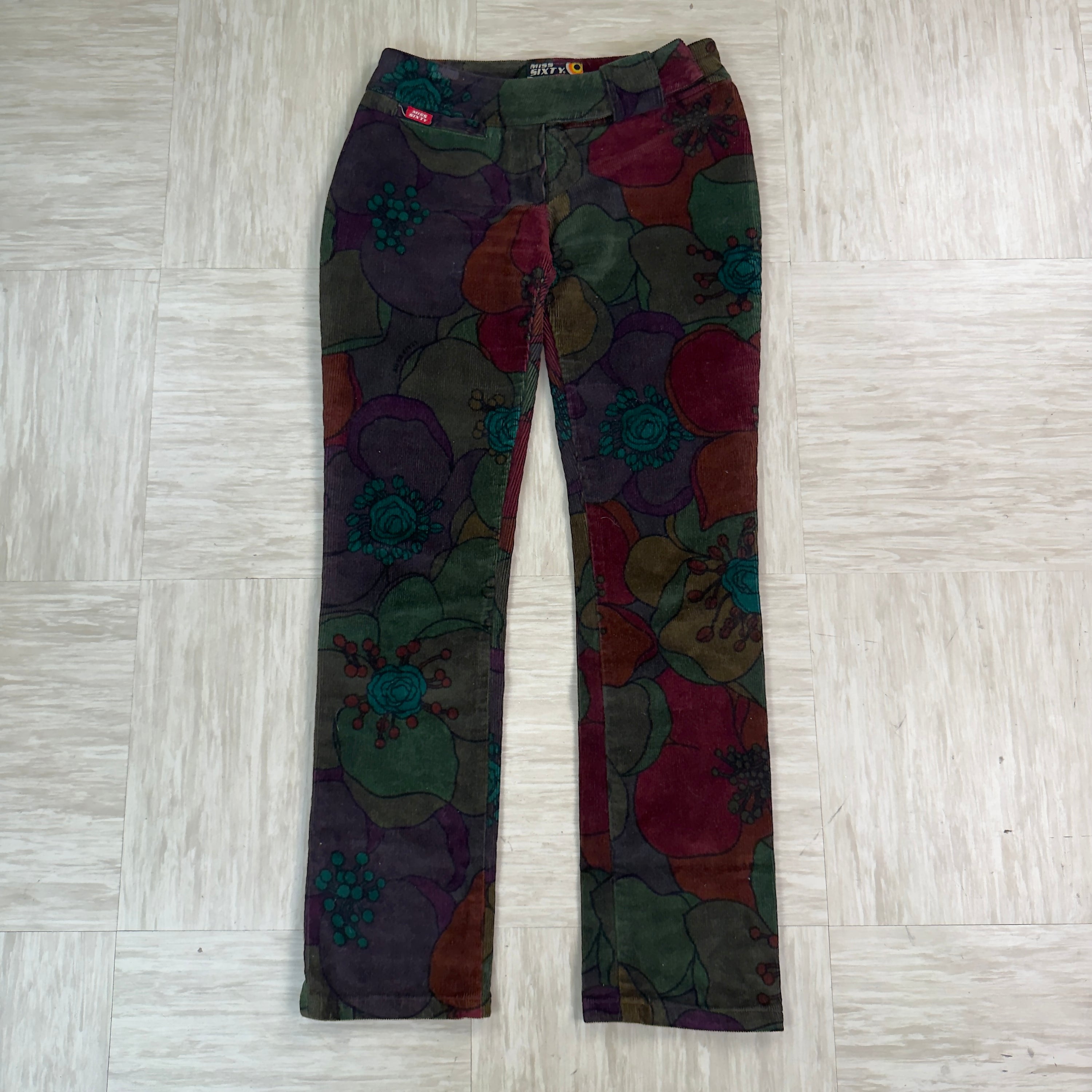 Miss sixty 2000's low Roxy corduroy pattered jeans (XS) wms