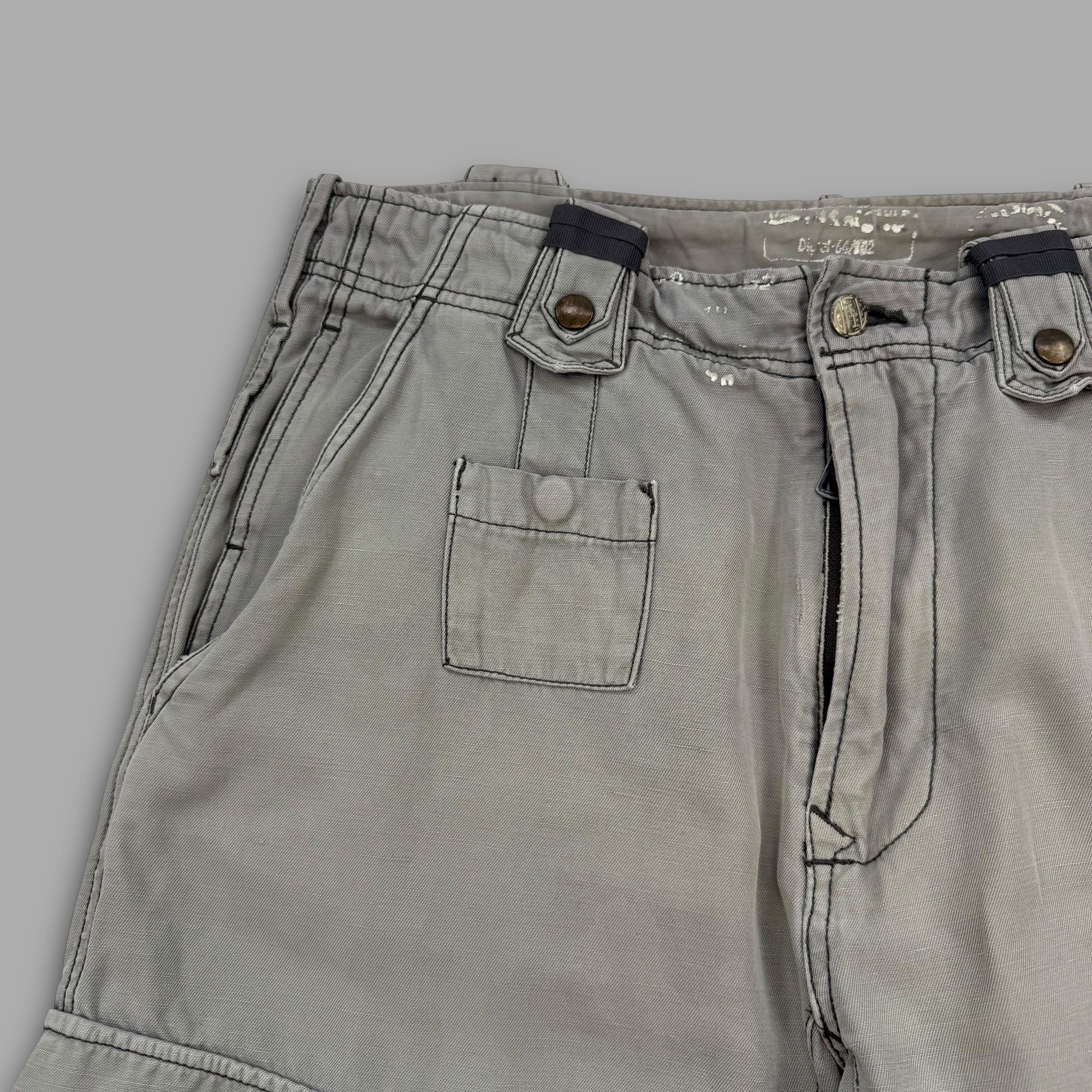 Diesel 2000's baggy wide leg multi-pocket jeans shorts (S)