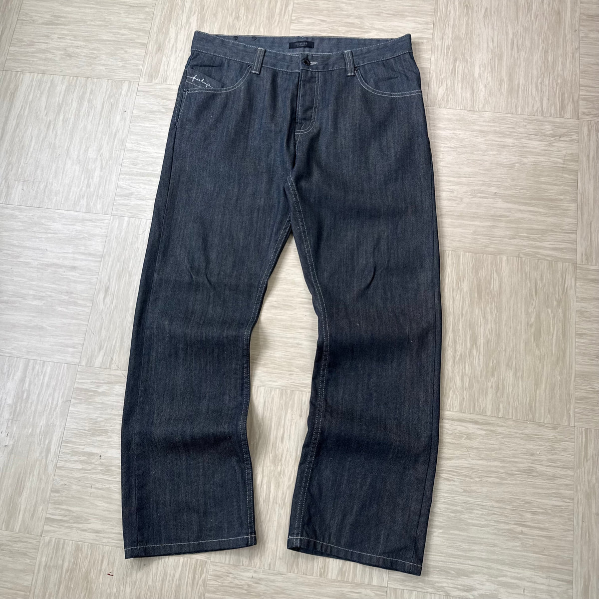 Firetrap black seal 2000's pure indigo relaxed denim bootcut jeans (S)