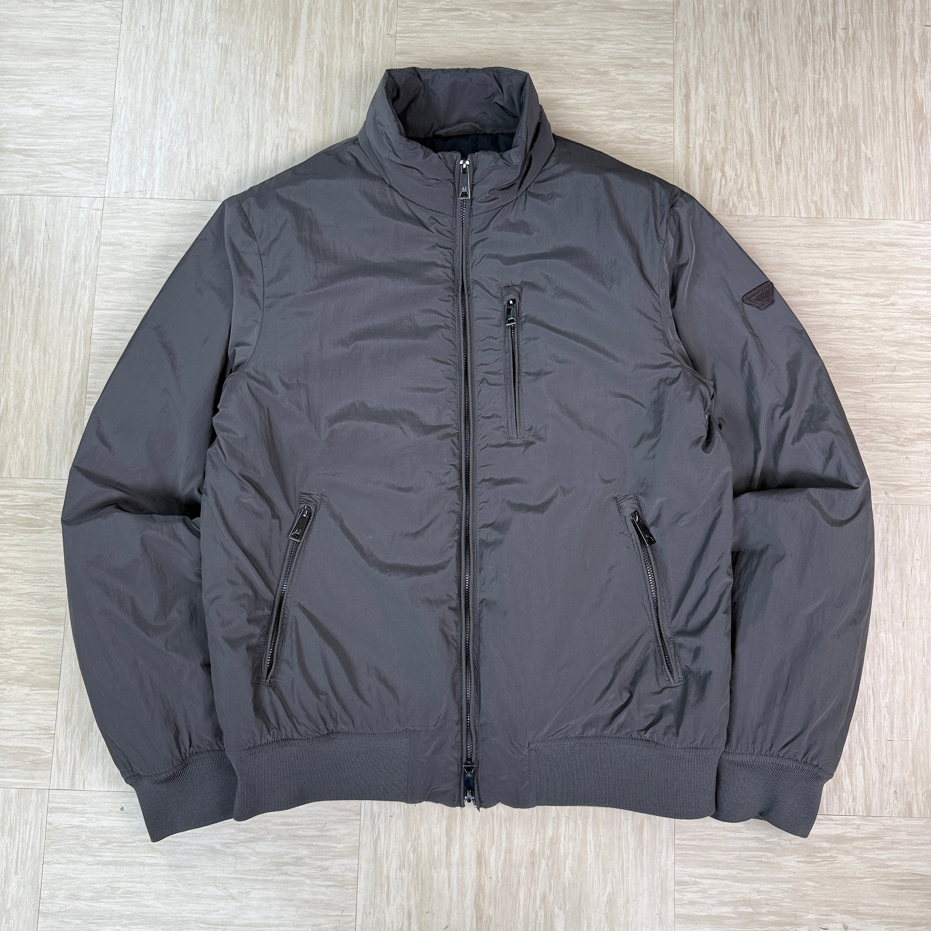 Armani 2000's technical multi-pocket high collar nylon bomber jacket (M)