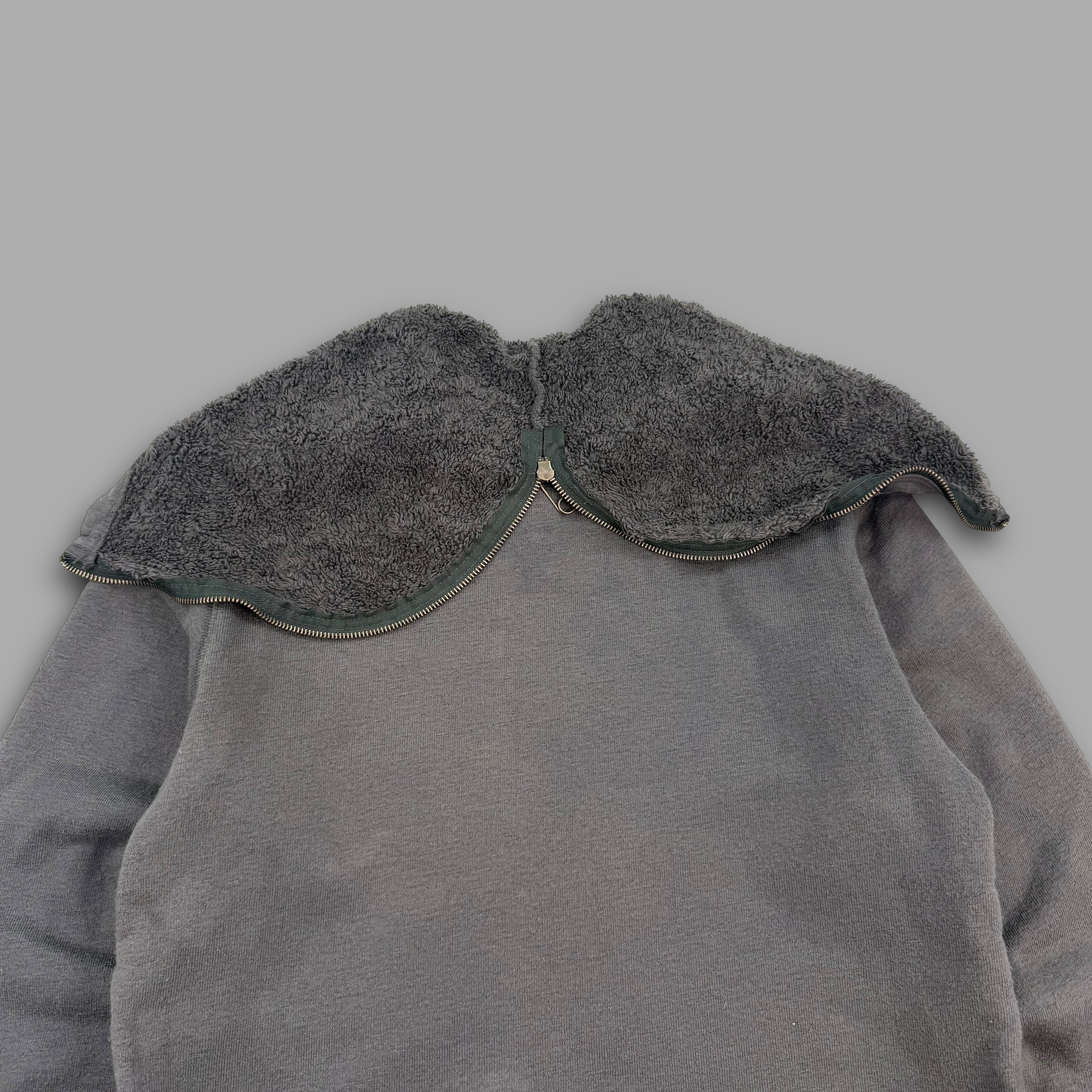 Diesel 2000's sherpa lined split hood pullover hoodie (M-XL)
