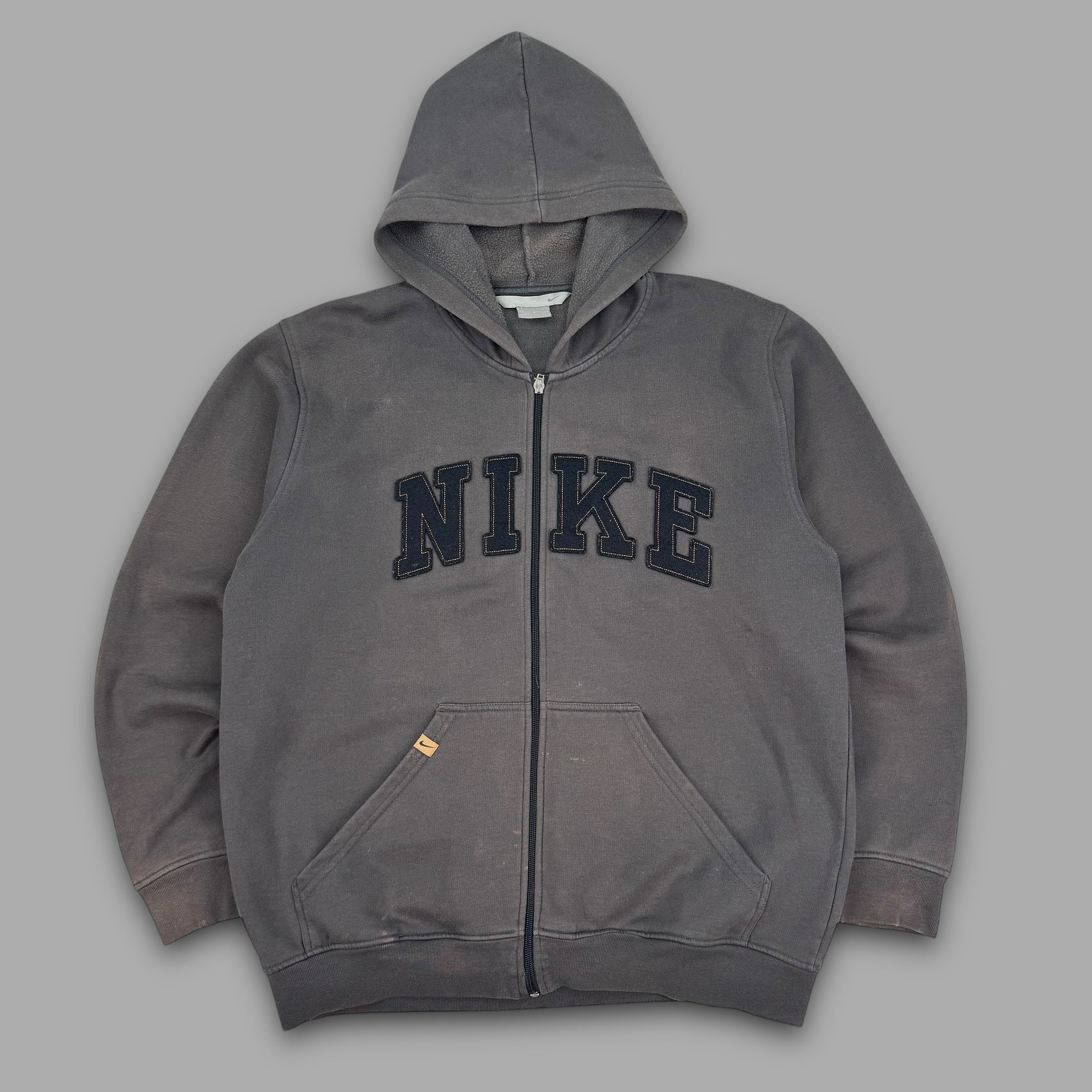 Nike 2000's graphic spellout embroidered zip up hoodie (M)