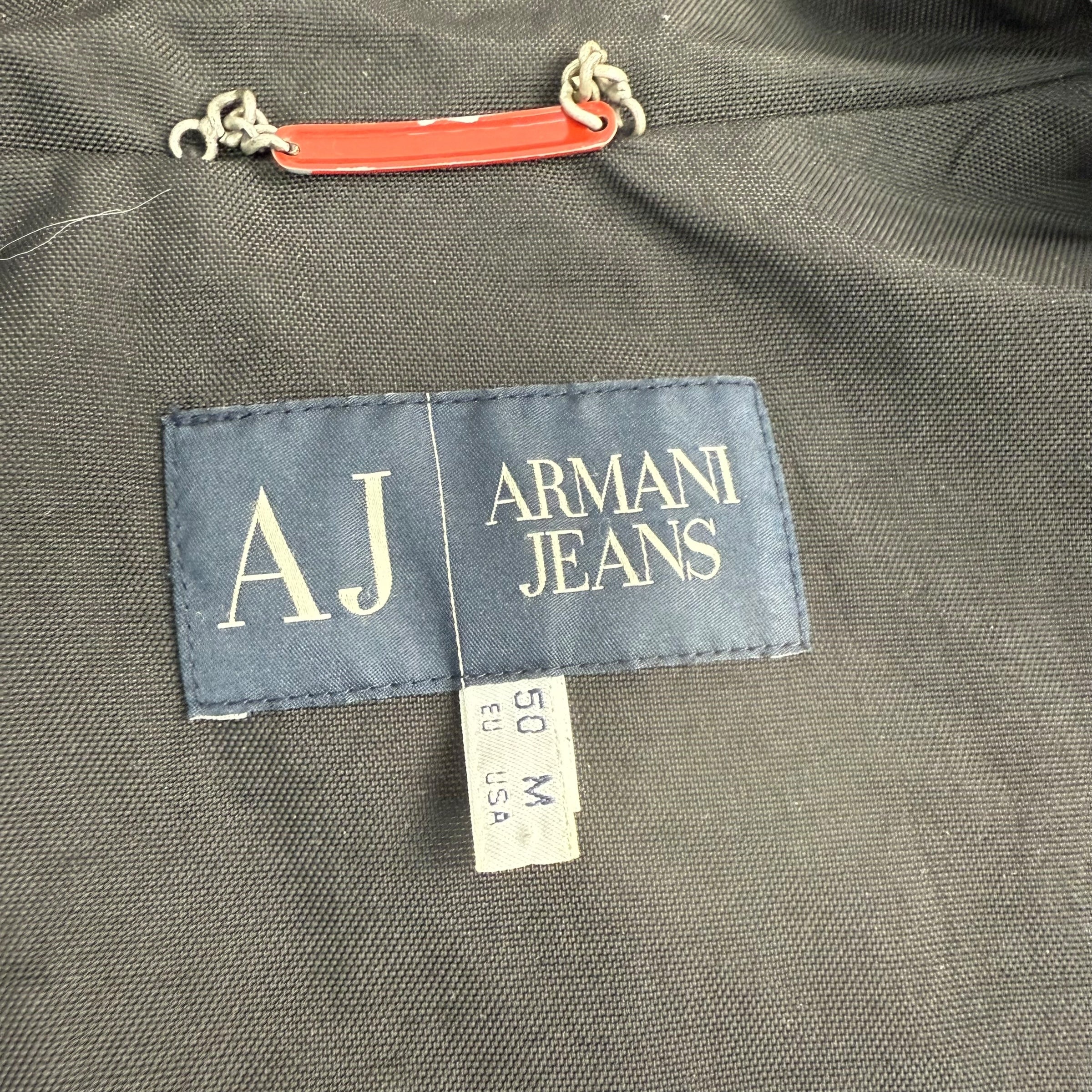 Armani jeans 2000's technical polyamide water resistant coach jacket (M)