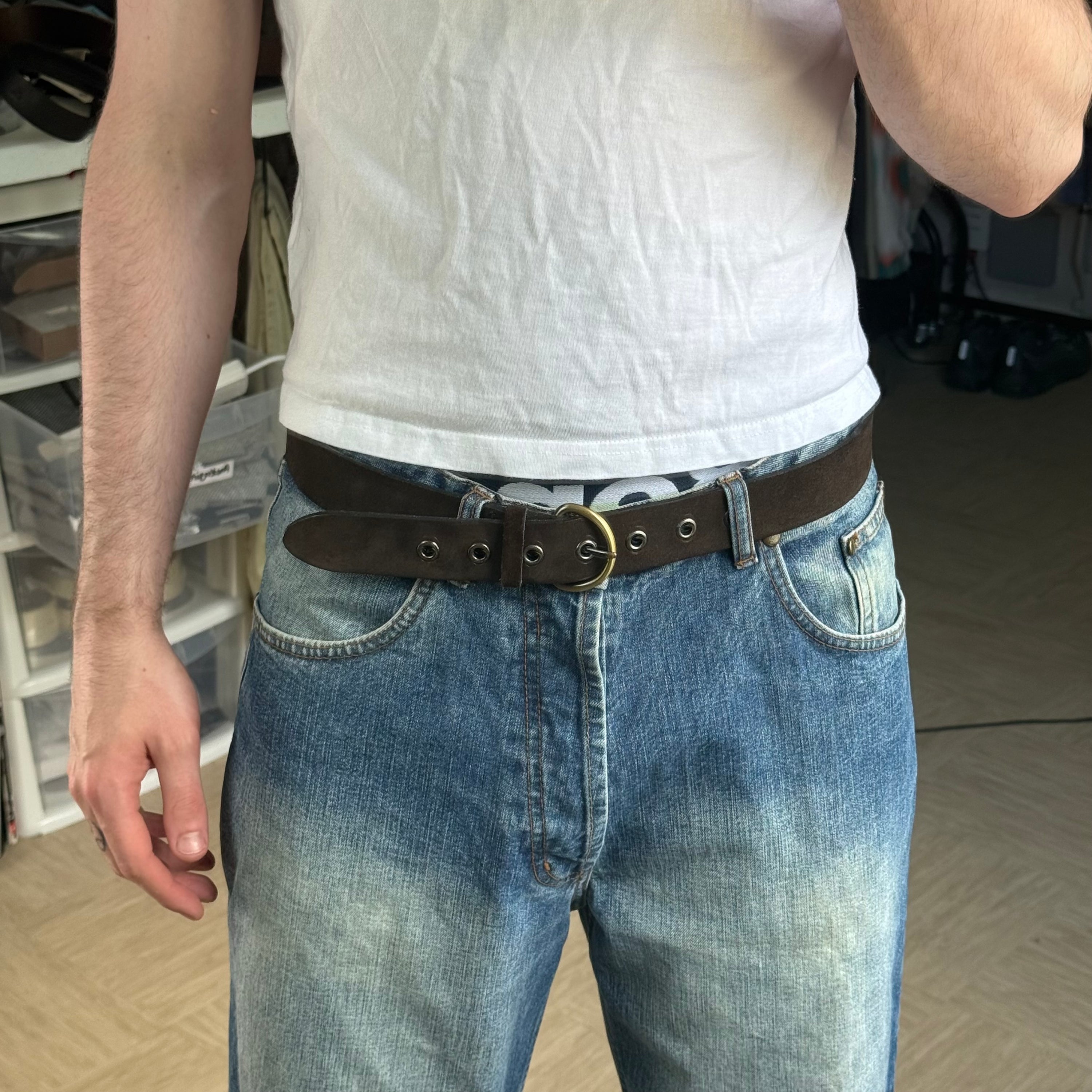 Next 2000's brown leather belt (OS)