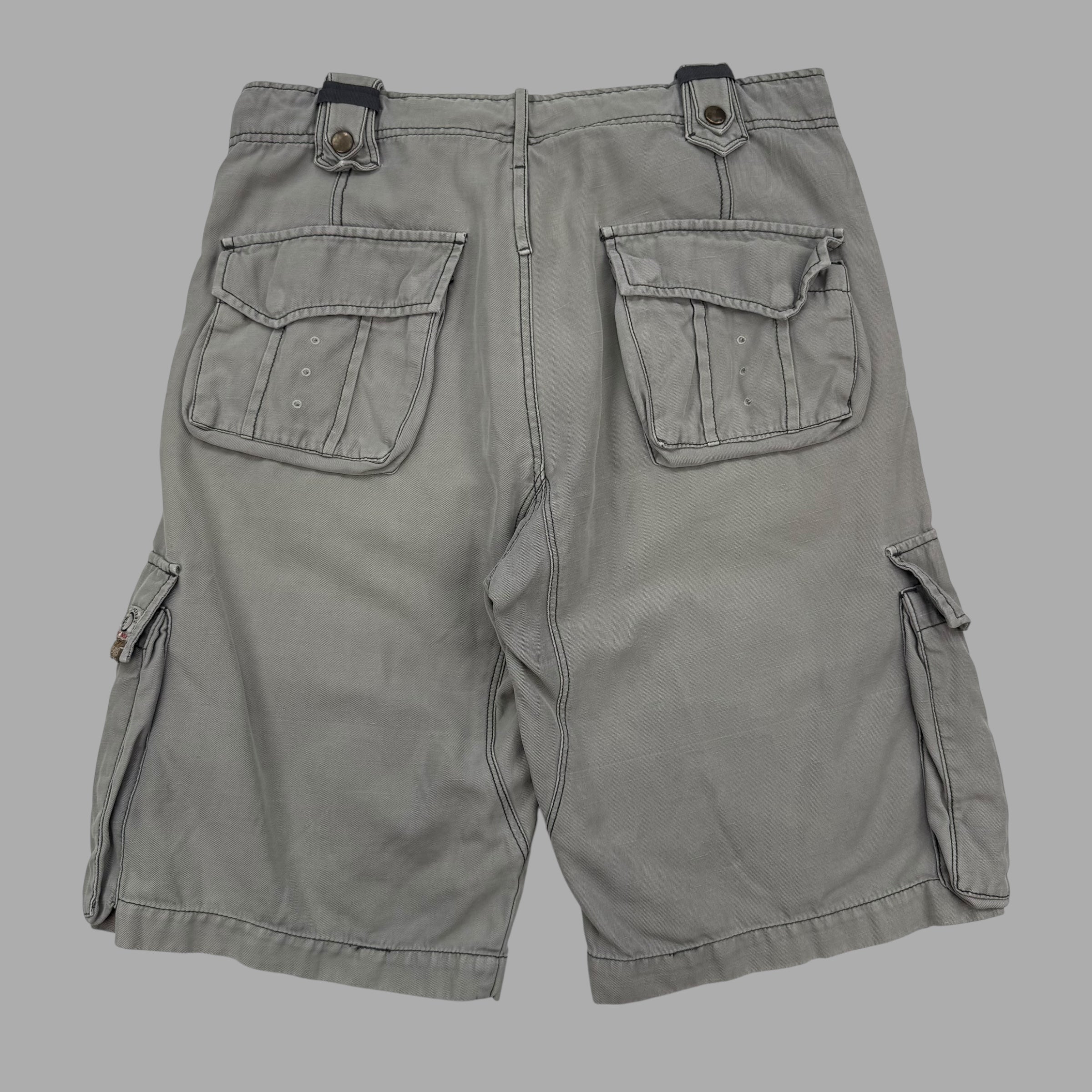 Diesel 2000's baggy wide leg multi-pocket jeans shorts (S)
