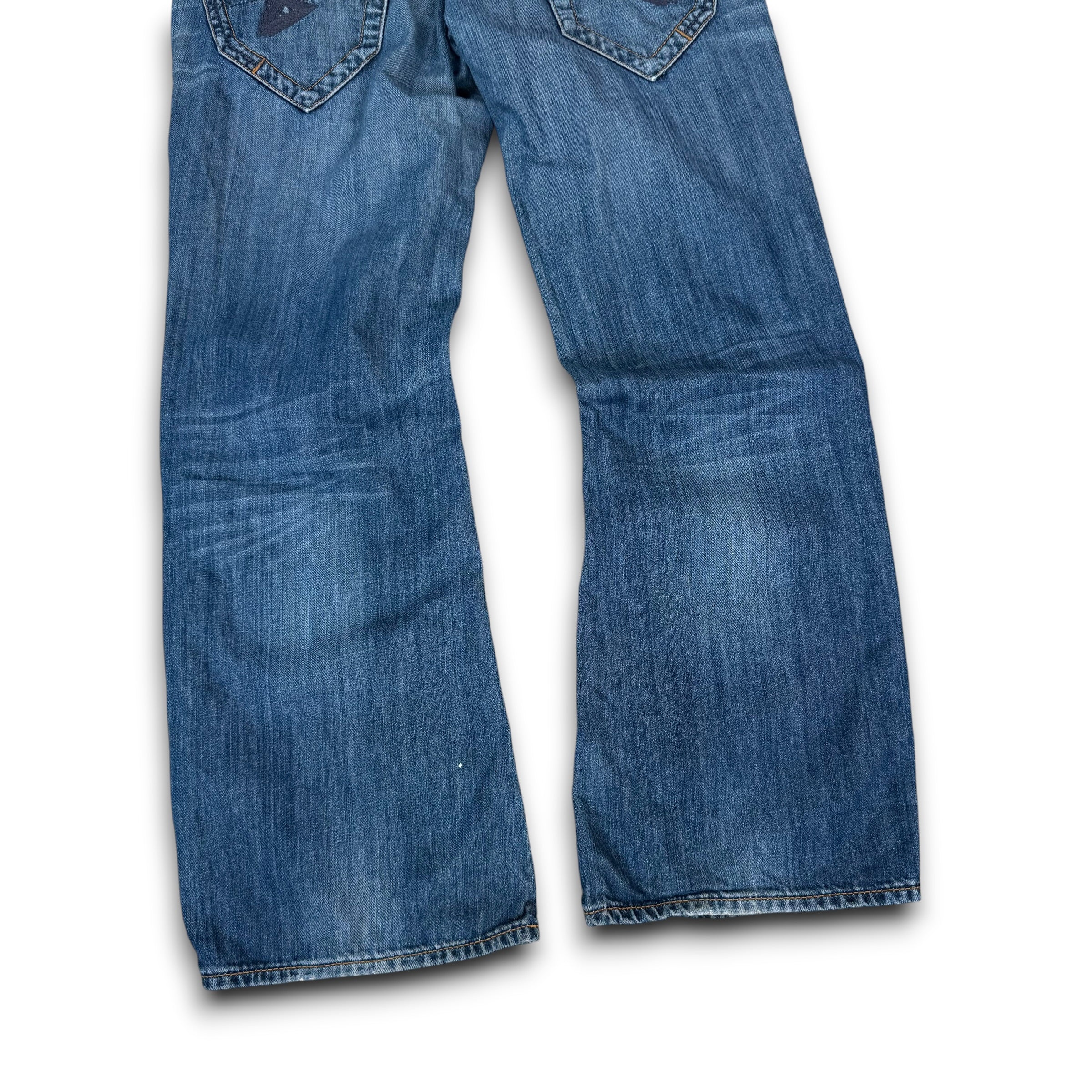 Firetrap black seal 2000's contrast stitch denim bootcut jeans (S)