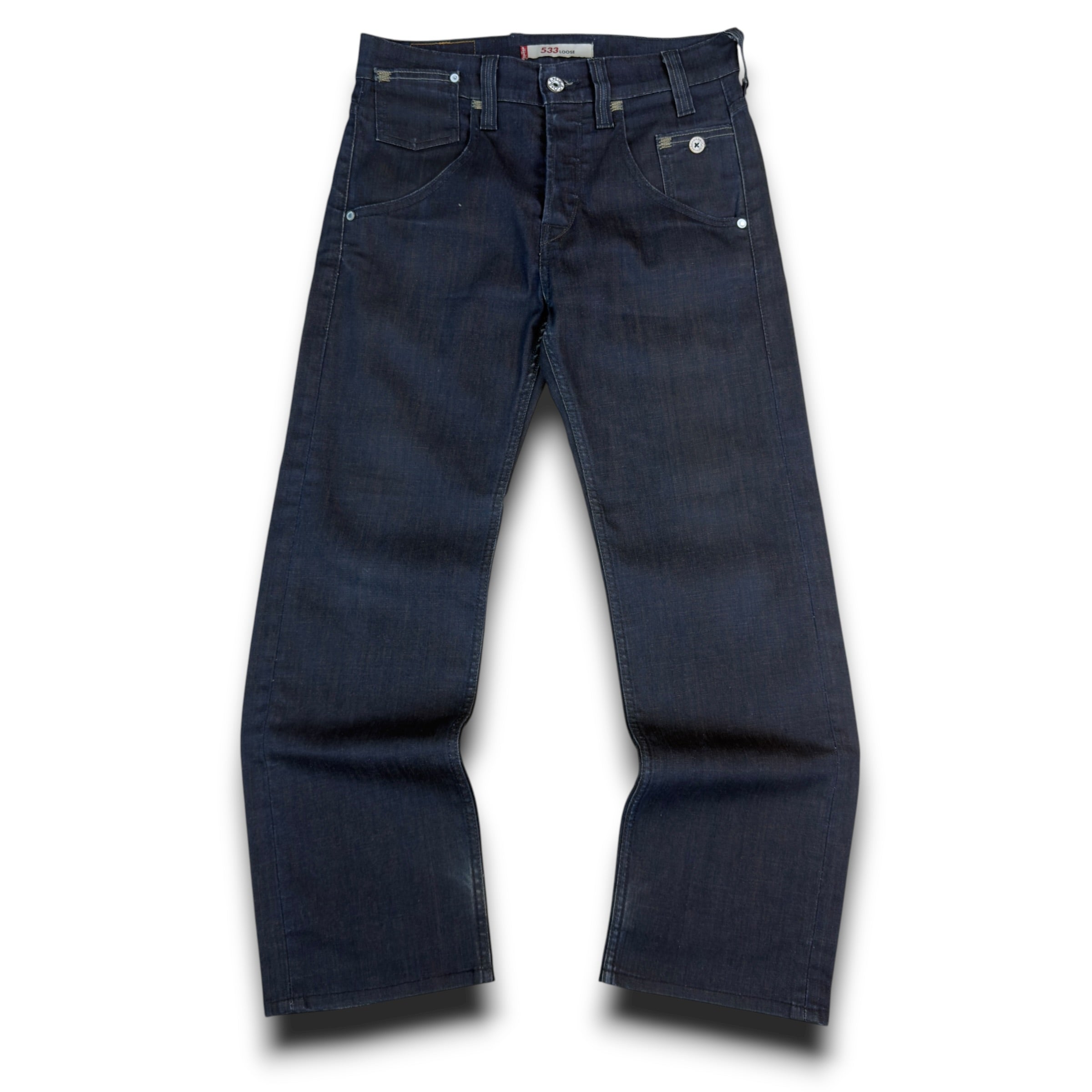 Levi's 533 2000's dark denim loose straight fitm jeans (S)