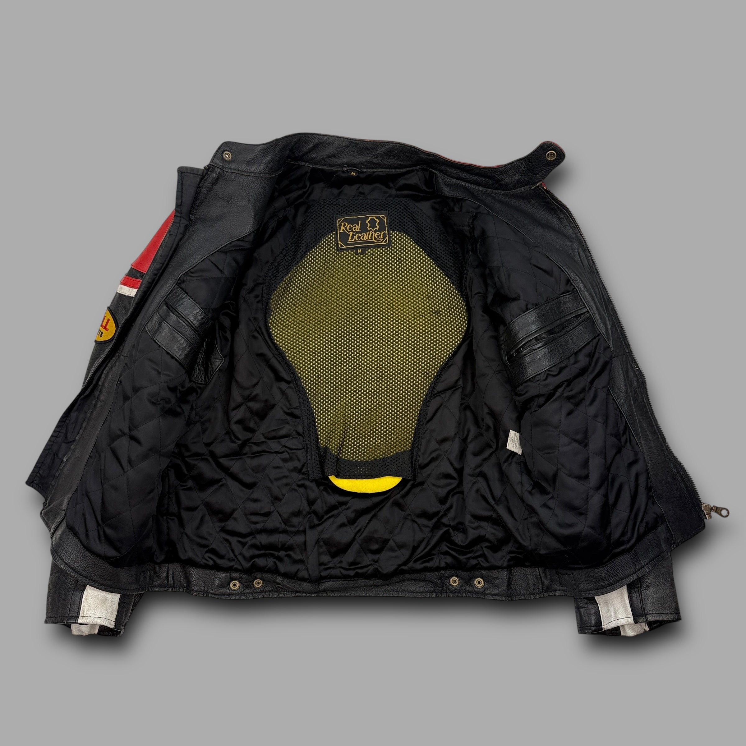 Redbull 2000's padded graphic leather motorcycle jacket (M)