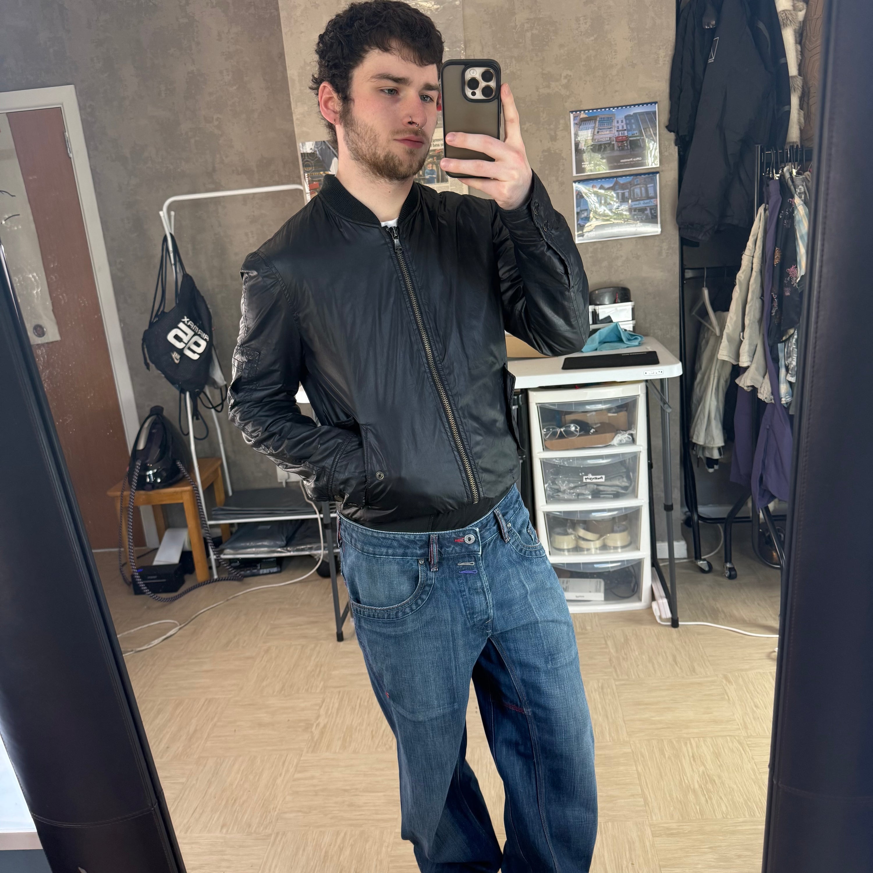 Dolce & gabbana 2000's zip up shimmer bomber jacket (S)