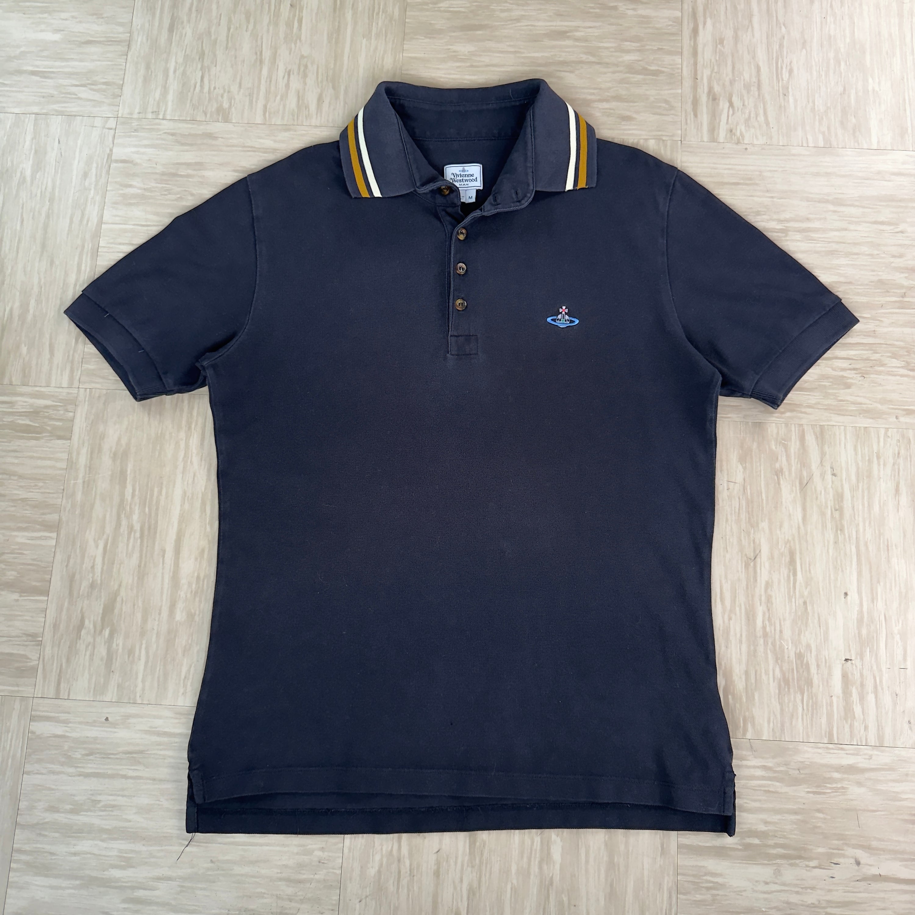 Vivienne Westwood 2000's embroidered button up polo shirt (M)
