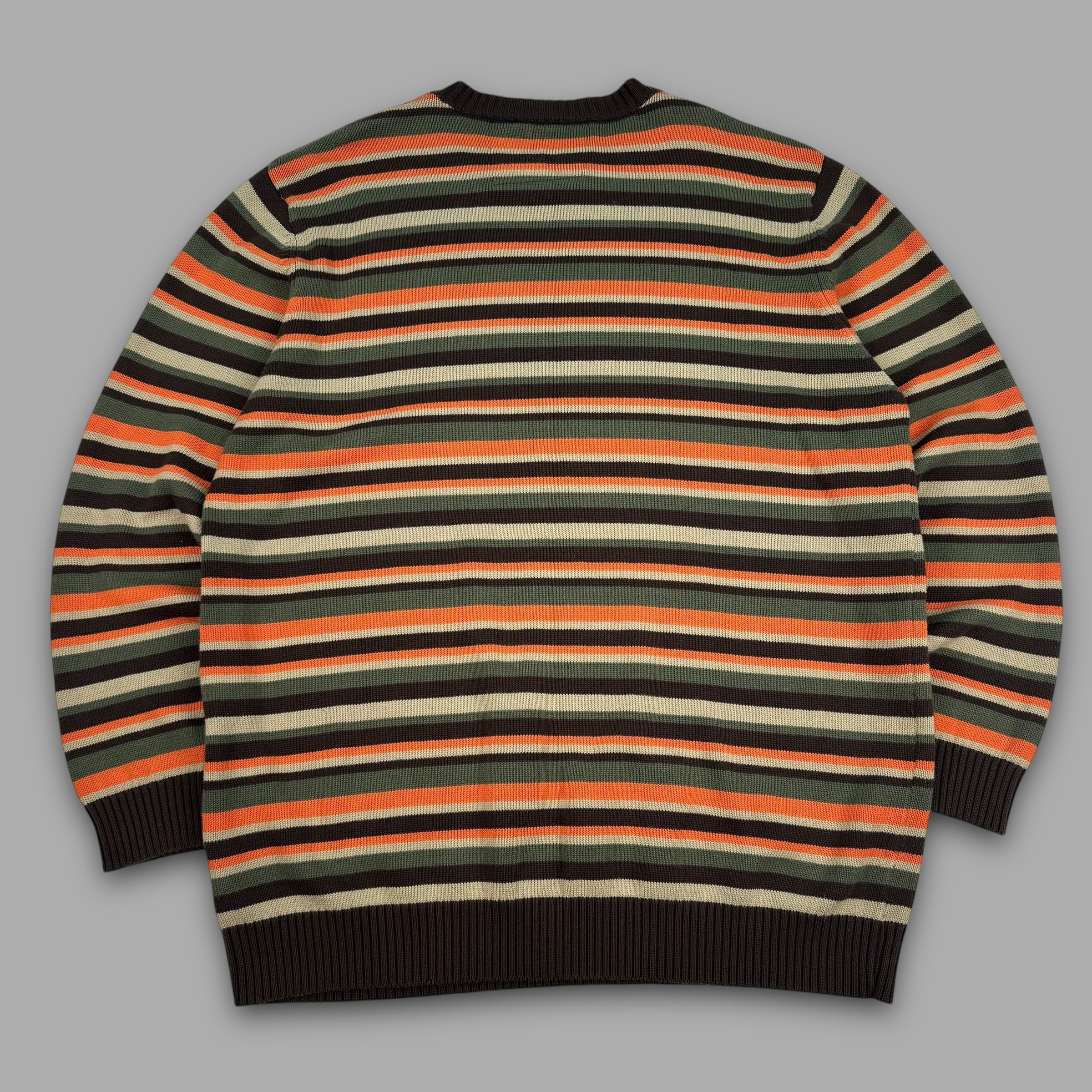 Billabong 2000's horizontal stripe graphic pullover knit sweater (XL)